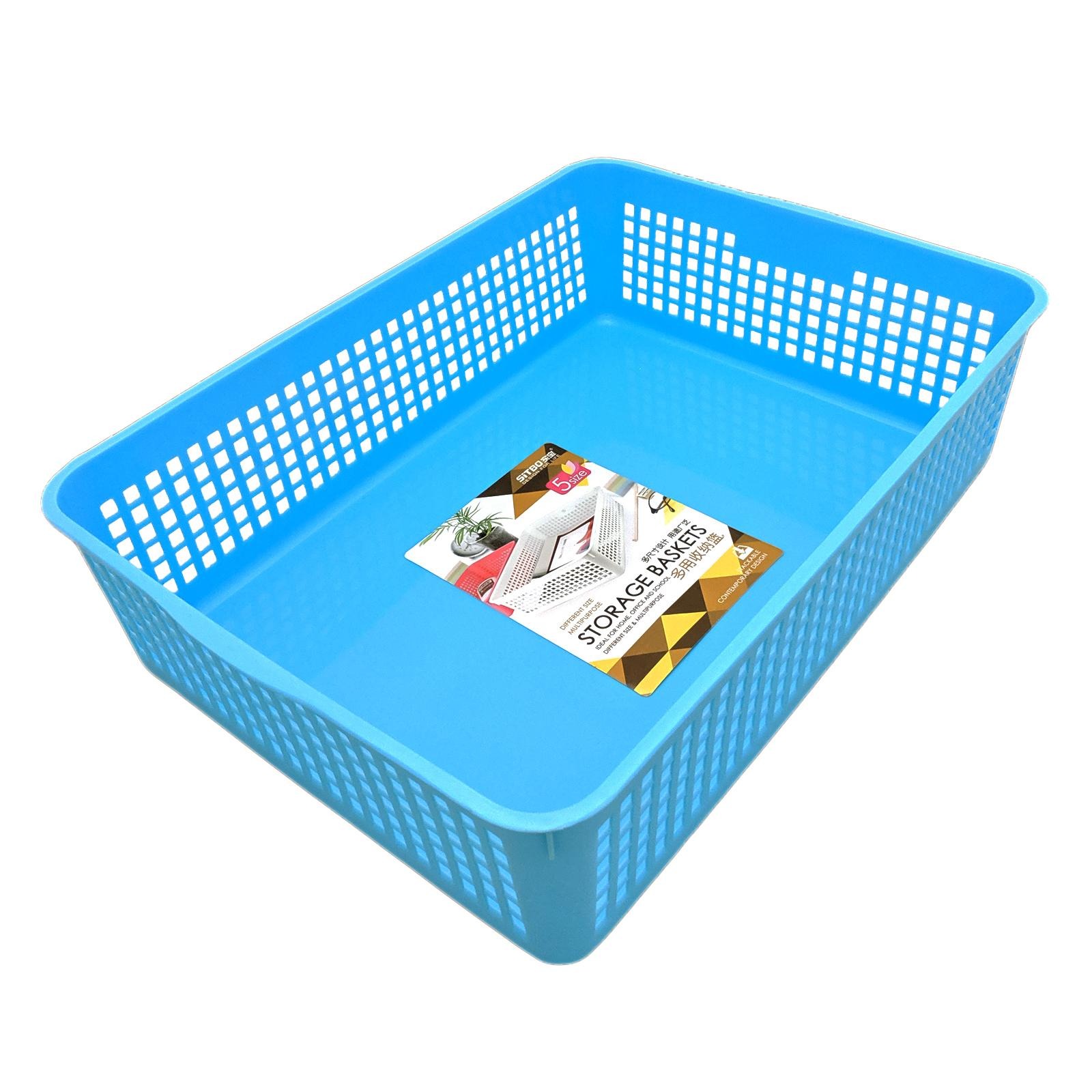 Sitbo Large Rectangular Multipurpose Storage Basket (Blue) NTUC FairPrice