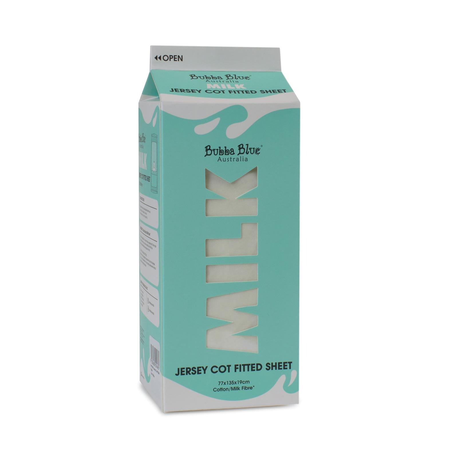 Bubba Blue MILK Jersey Cot Fitted Sheet NTUC FairPrice