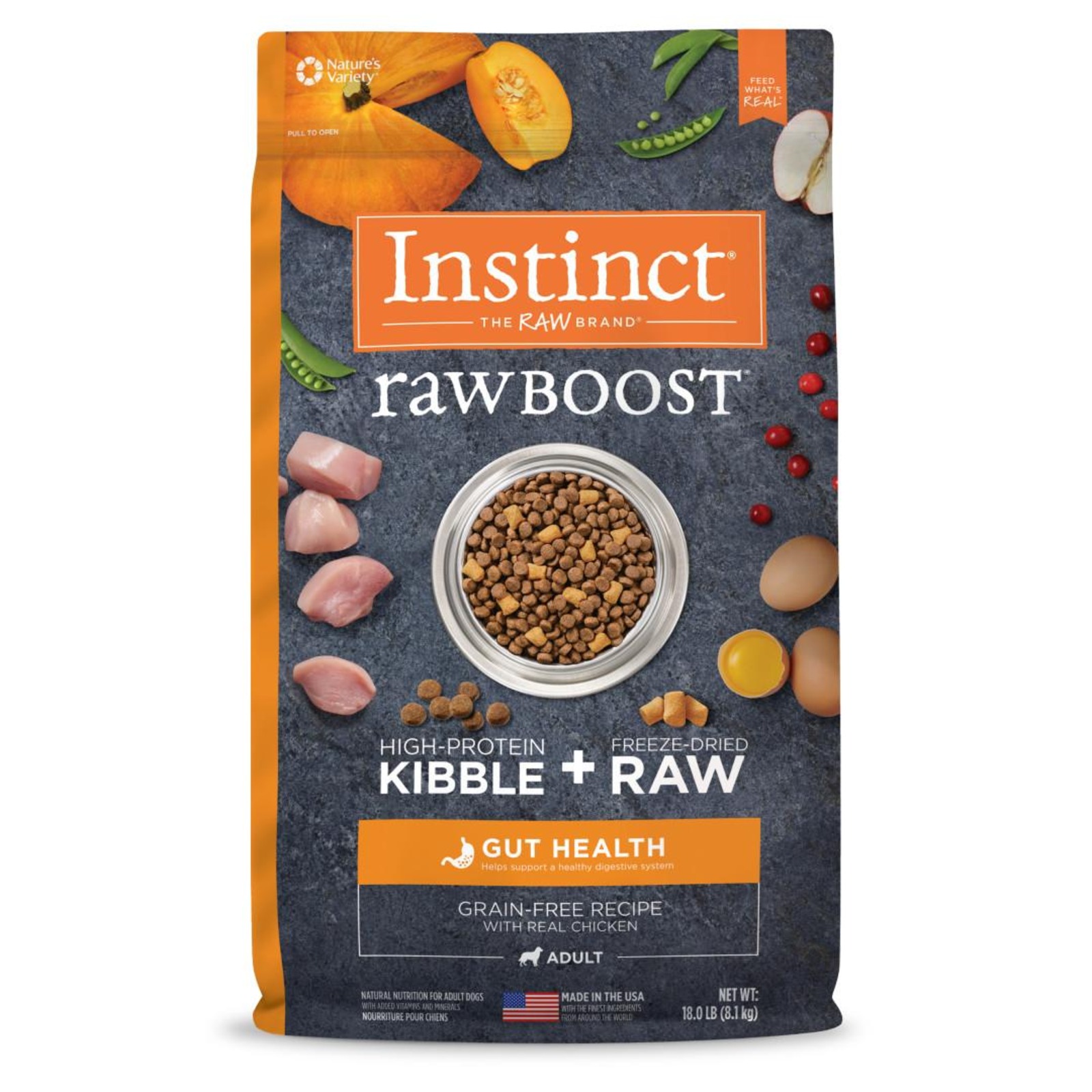 Instinct Raw Boost GrainFree kibble Gut Health Dog Food NTUC FairPrice