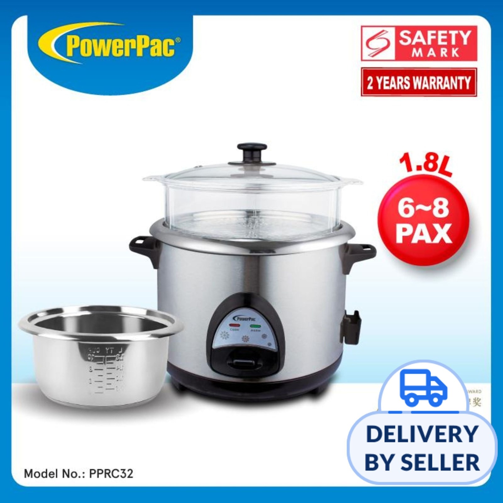 PowerPac (PPRC32) Rice Cooker 1.8L | NTUC FairPrice