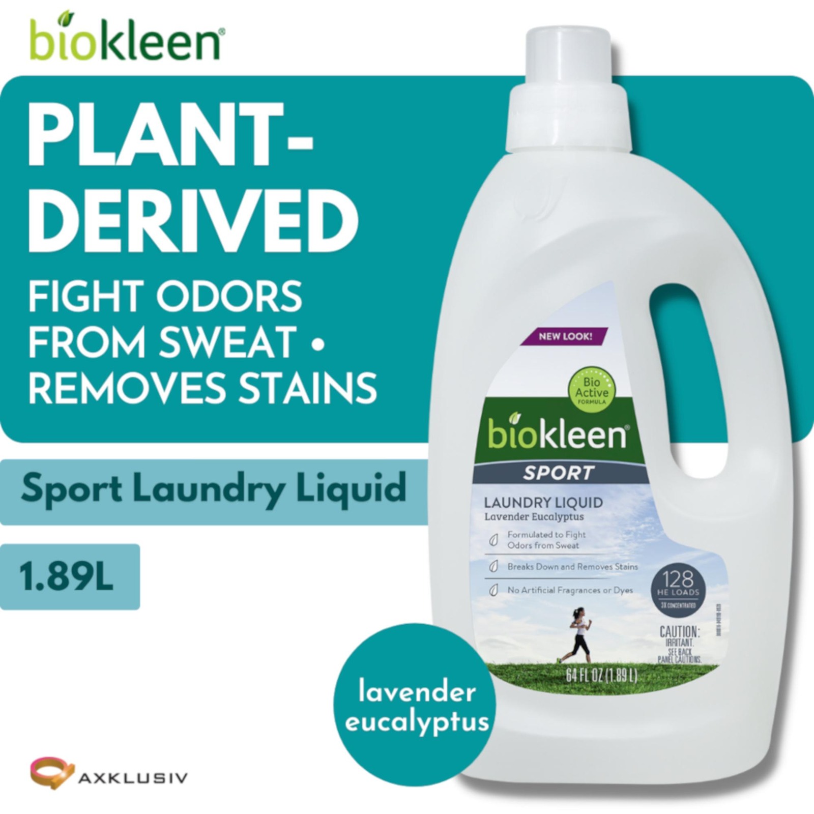 BIOKLEEN Sports Laundry Liquid 128 Loads (64 oz / 1.89L) NTUC FairPrice
