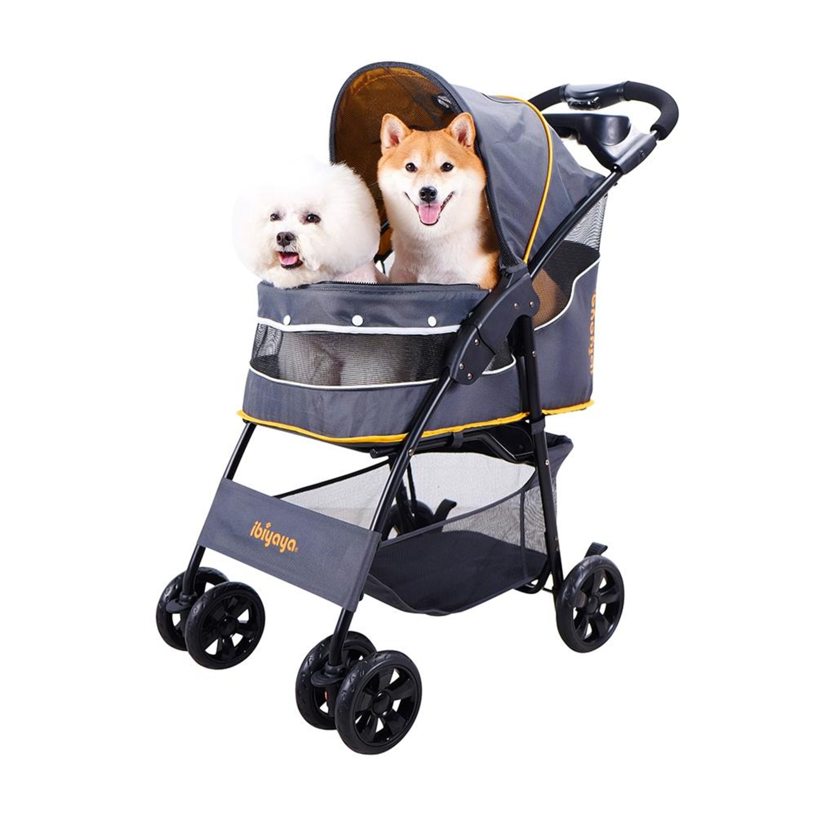 yellow dog stroller