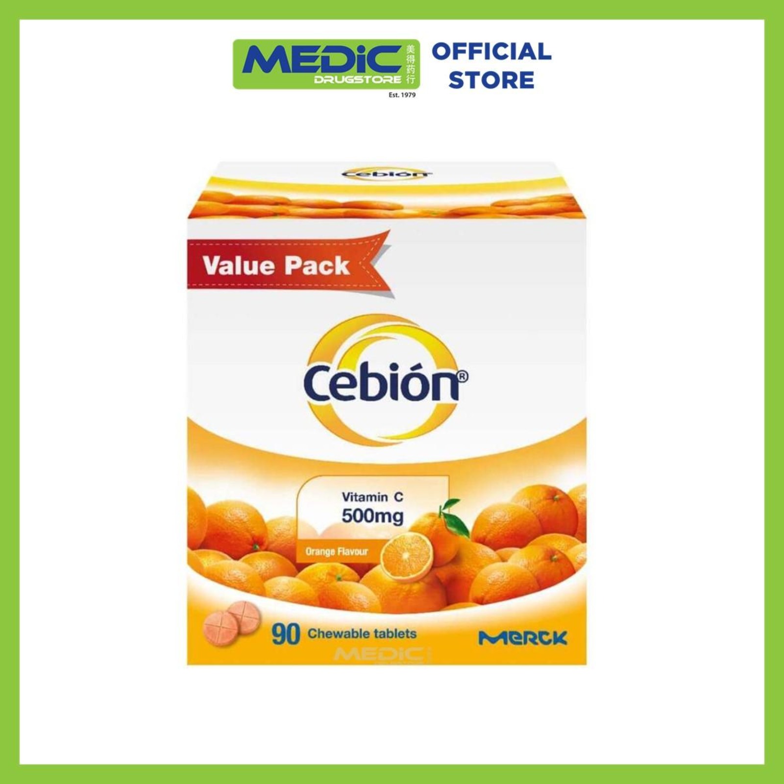 Cebion Vitamin C Chewable Tablets Orange Flavour (Value Pack) NTUC