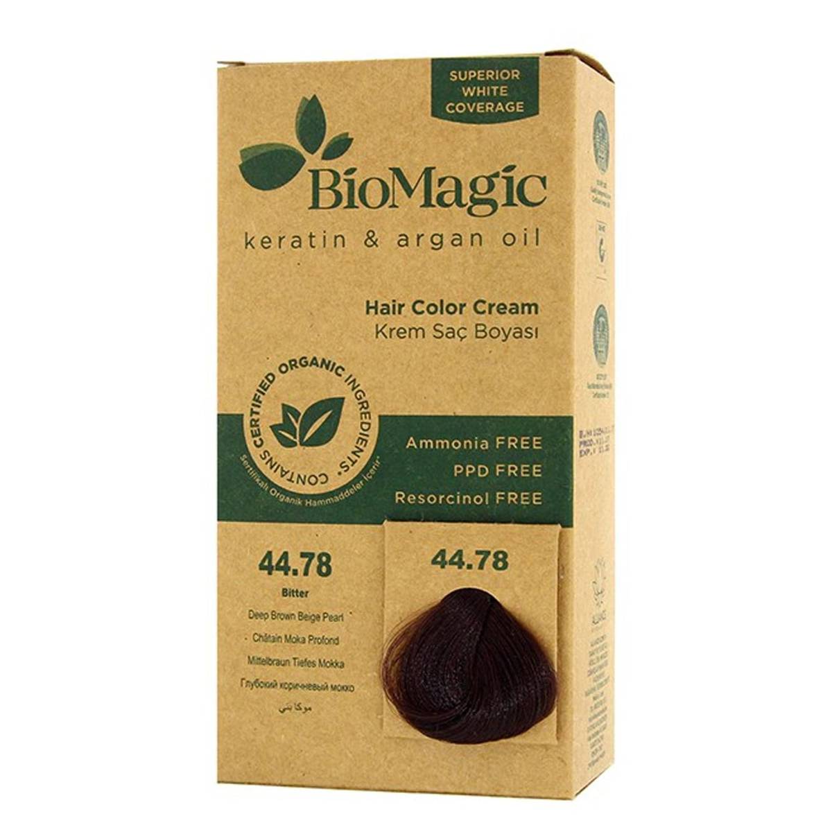 Biomagic Hair Color Cream Kit 44.78 Deep Brown Beige Pearl NTUC FairPrice