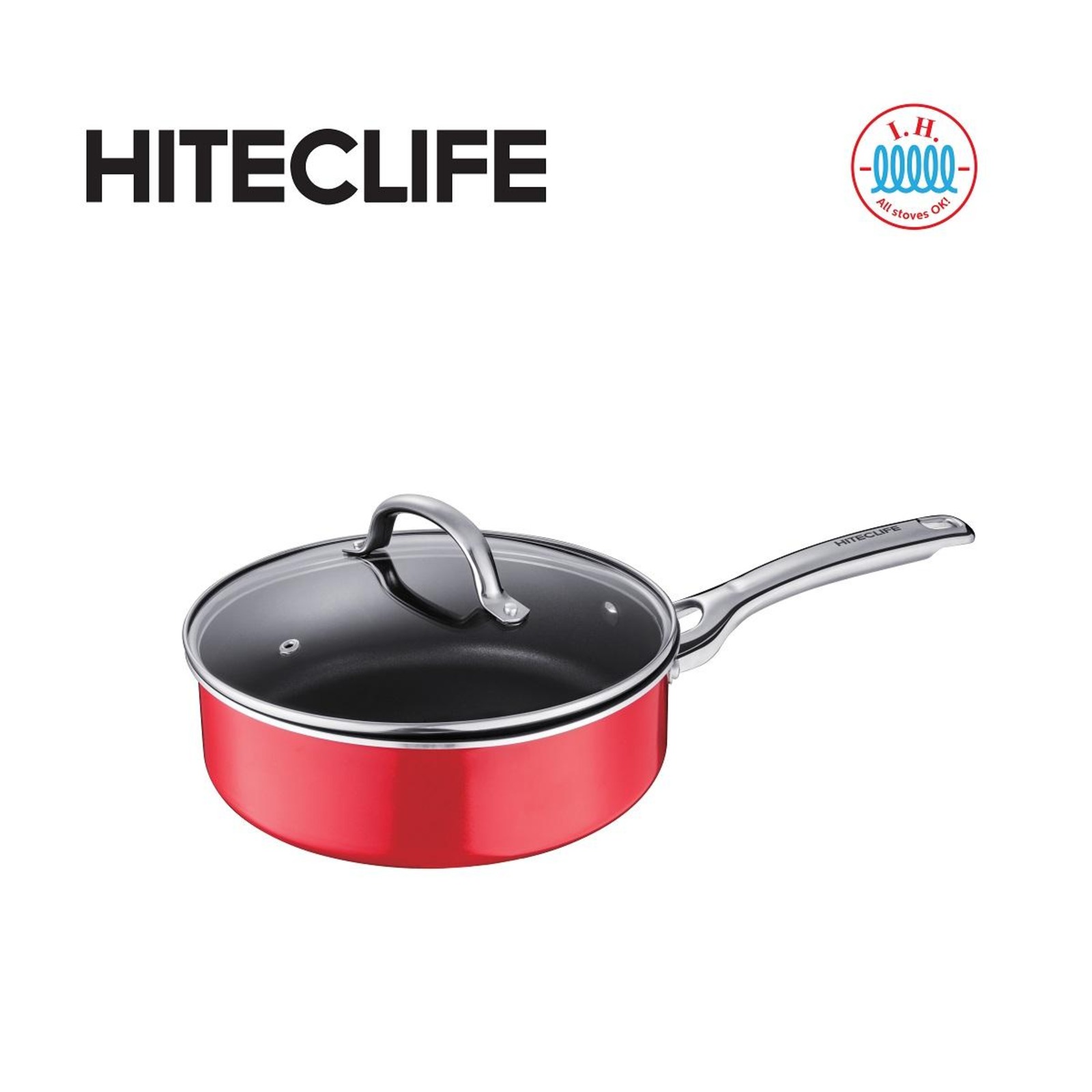 Asd Hiteclife 24cm Saute Pan With LidRed NTUC FairPrice