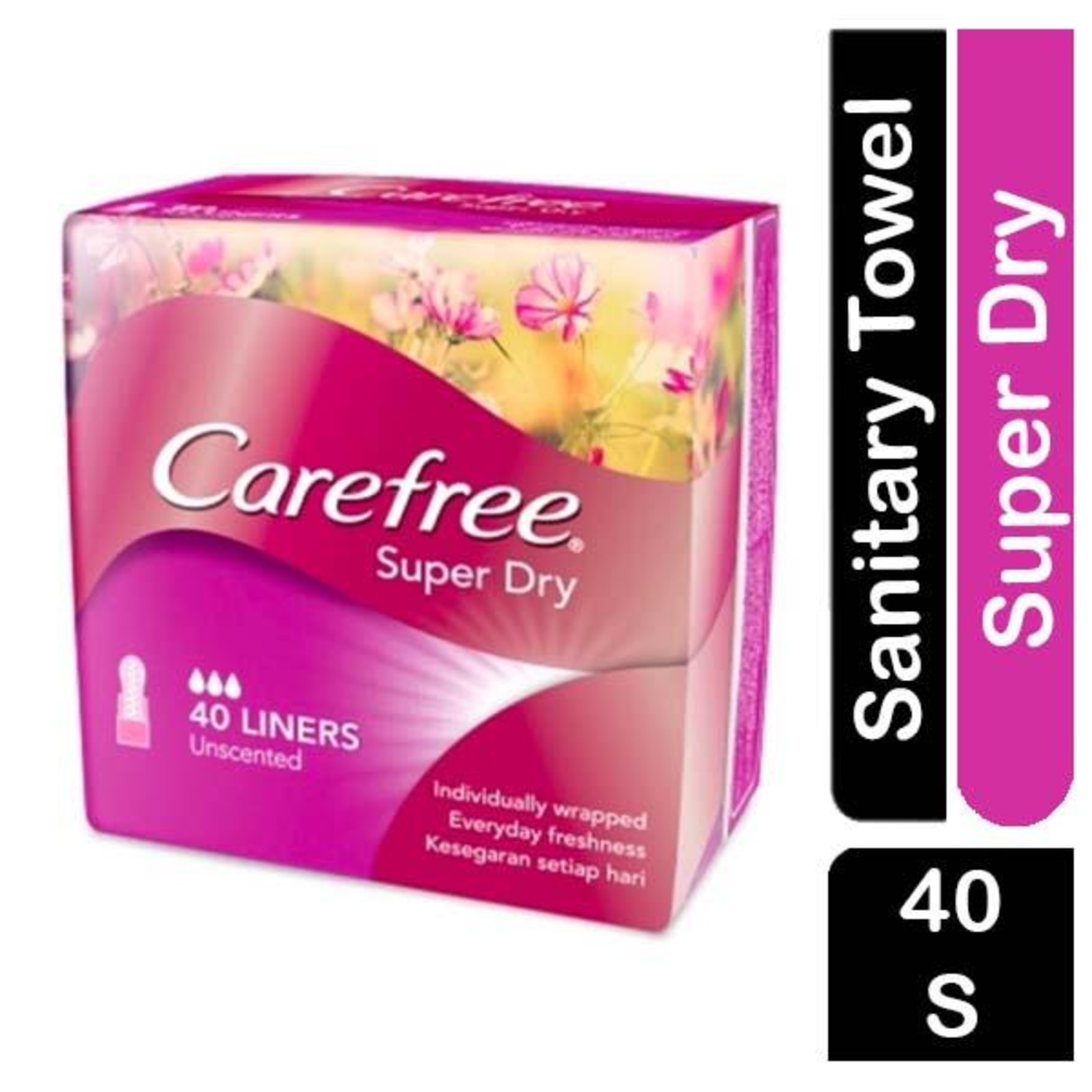 Carefree Super Dry Panty Liners Unscented Individually Wrappe NTUC