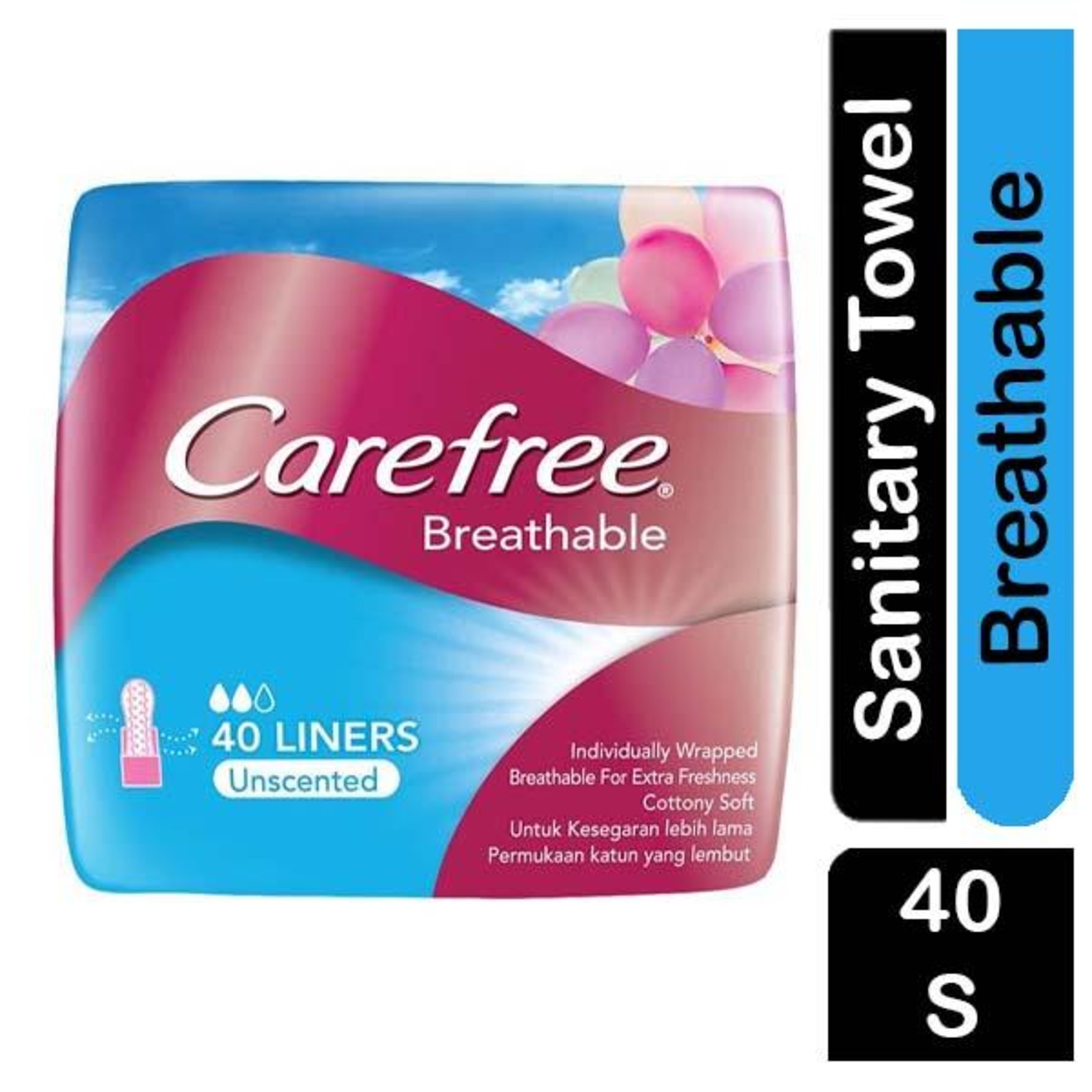 Carefree Breathable Liners Unscented Individually Wrapped NTUC