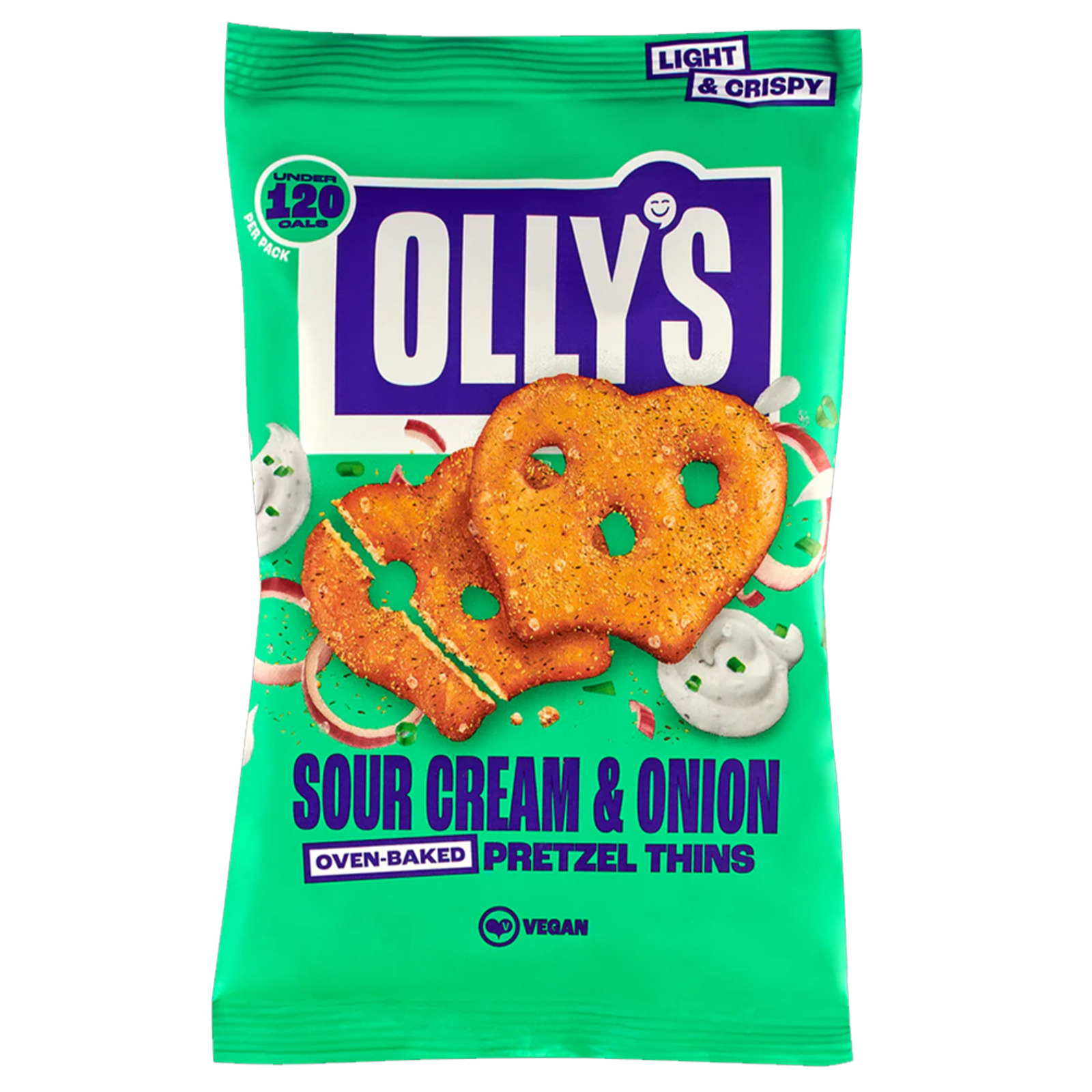 OLLY'S Sour Cream & Onion Pretzel Thins 35G Vegan NTUC FairPrice