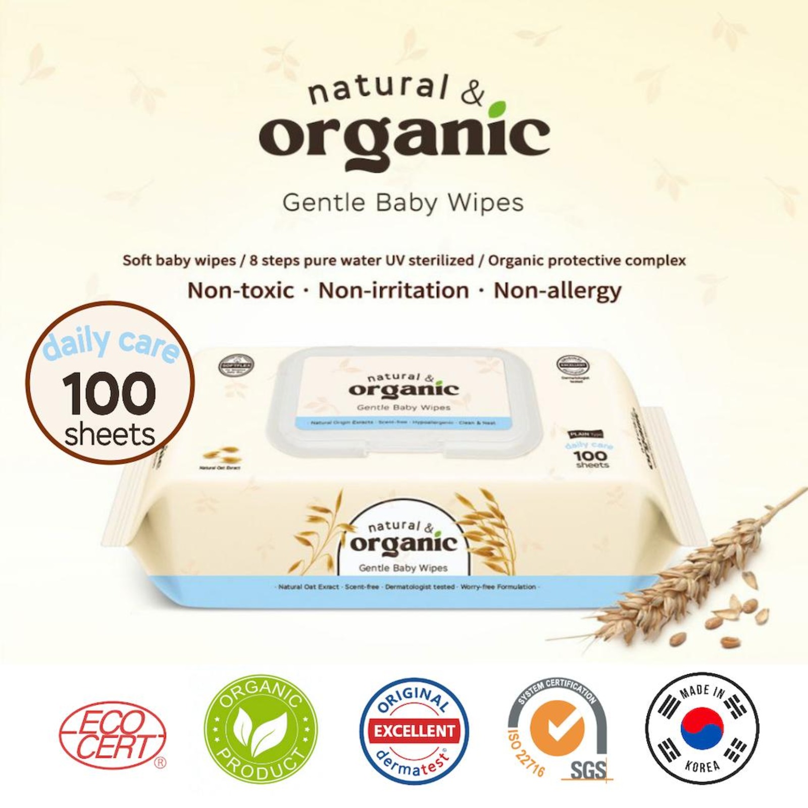 thumbnail image 2 of Organic Baby Wipes | Baby Wipes Nature 6-Pack (80s 2 of 14