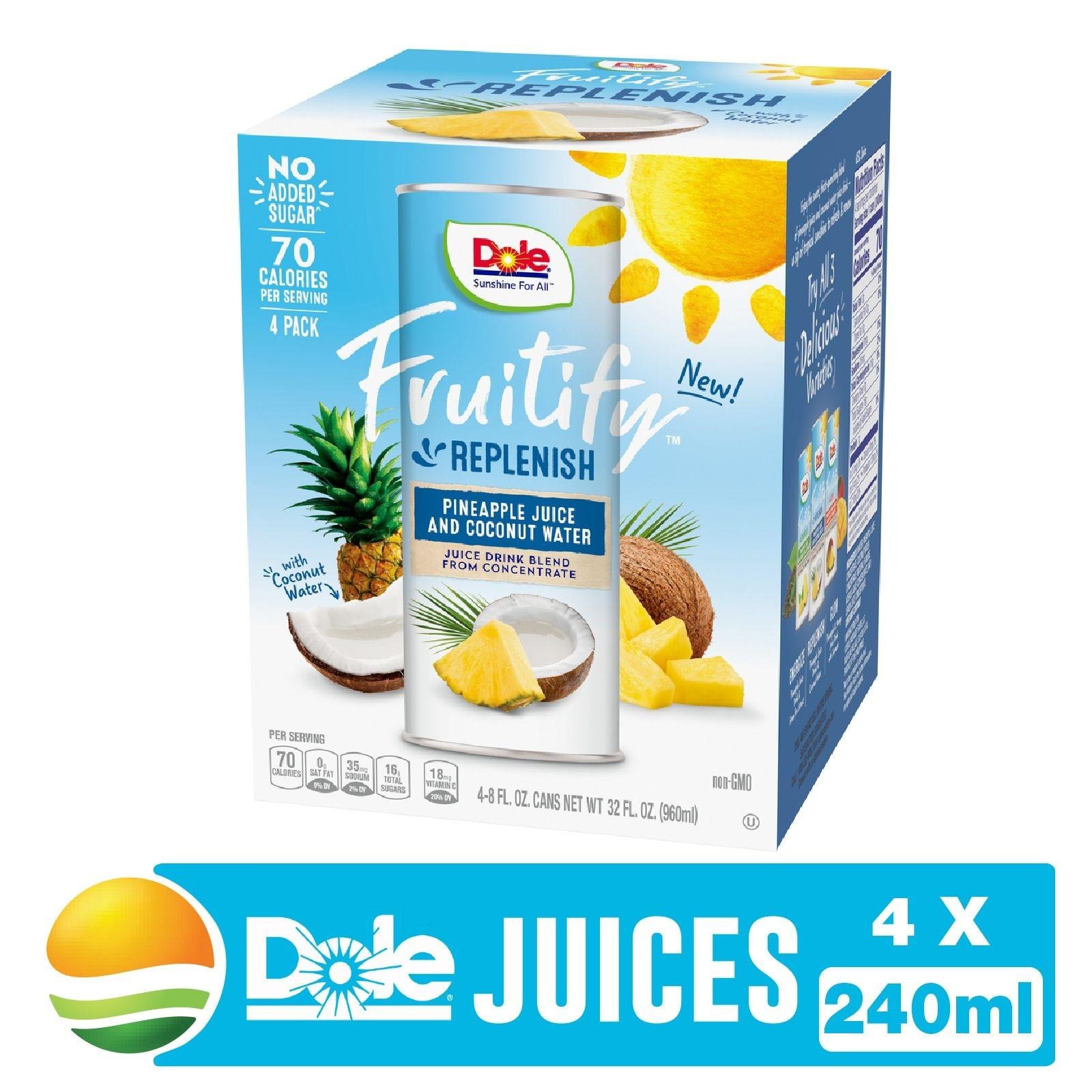 Dole Fruitify Replenish Pineapple Juice & Coconut Water NTUC FairPrice