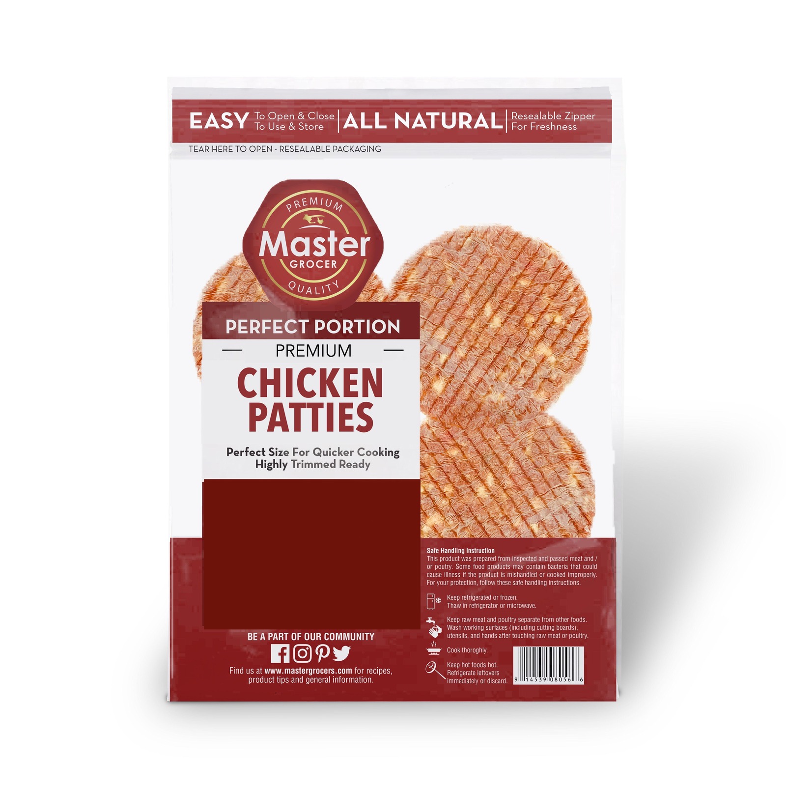 Master Grocer Chicken Burger Patties 320G Frozen NTUC FairPrice
