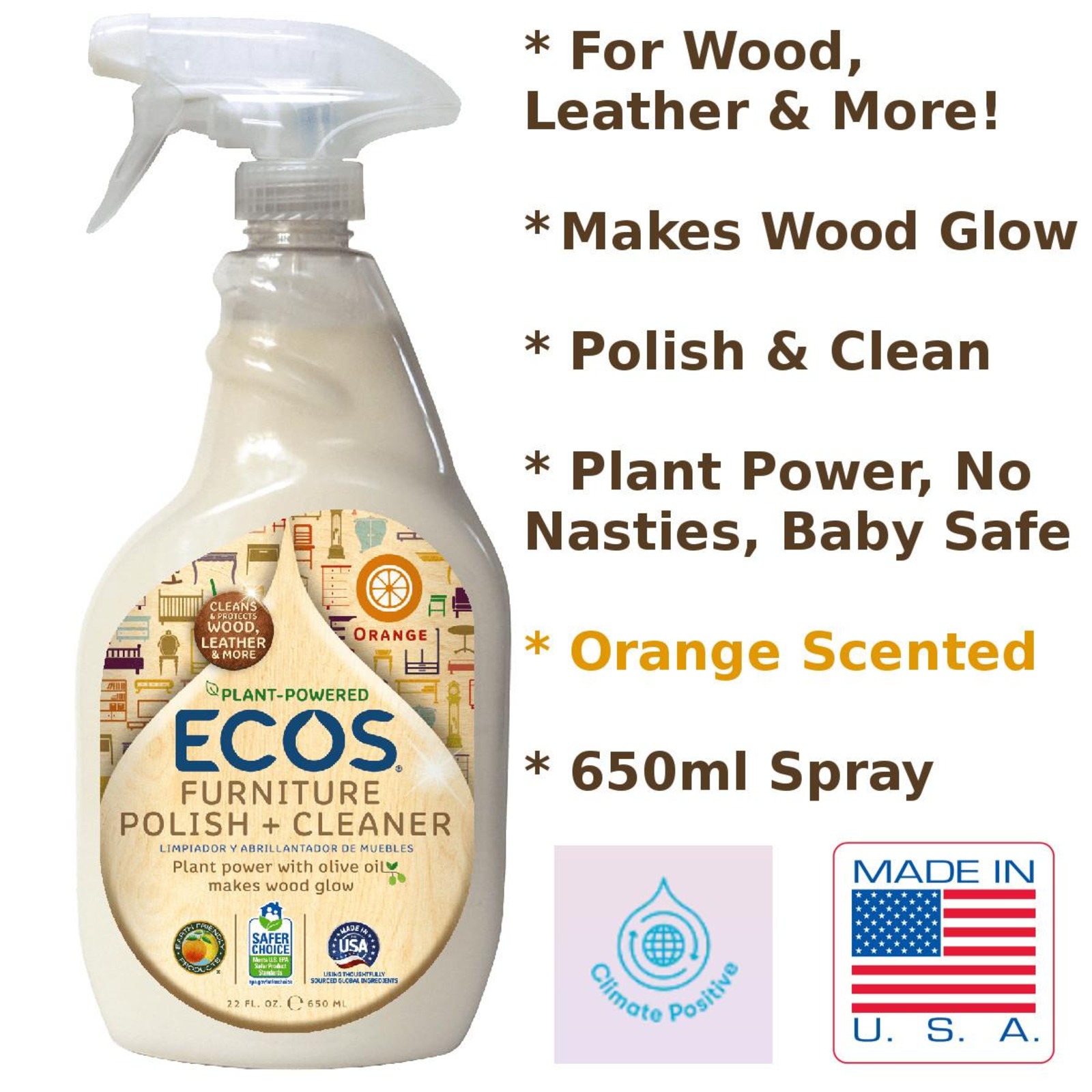 ECOS ECOS Furniture Polish + Cleaner Orange NTUC FairPrice