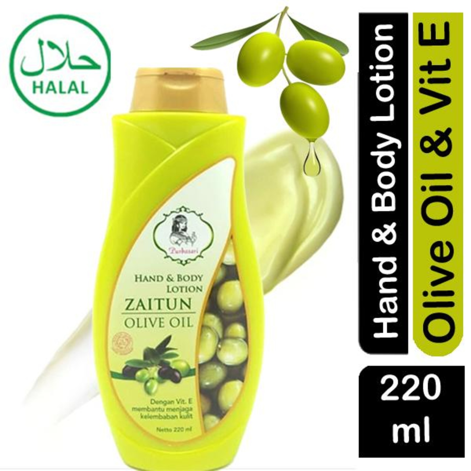 Purbasari Hand & Body Lotion, Olive Oil & Vitamin E Enriched NTUC