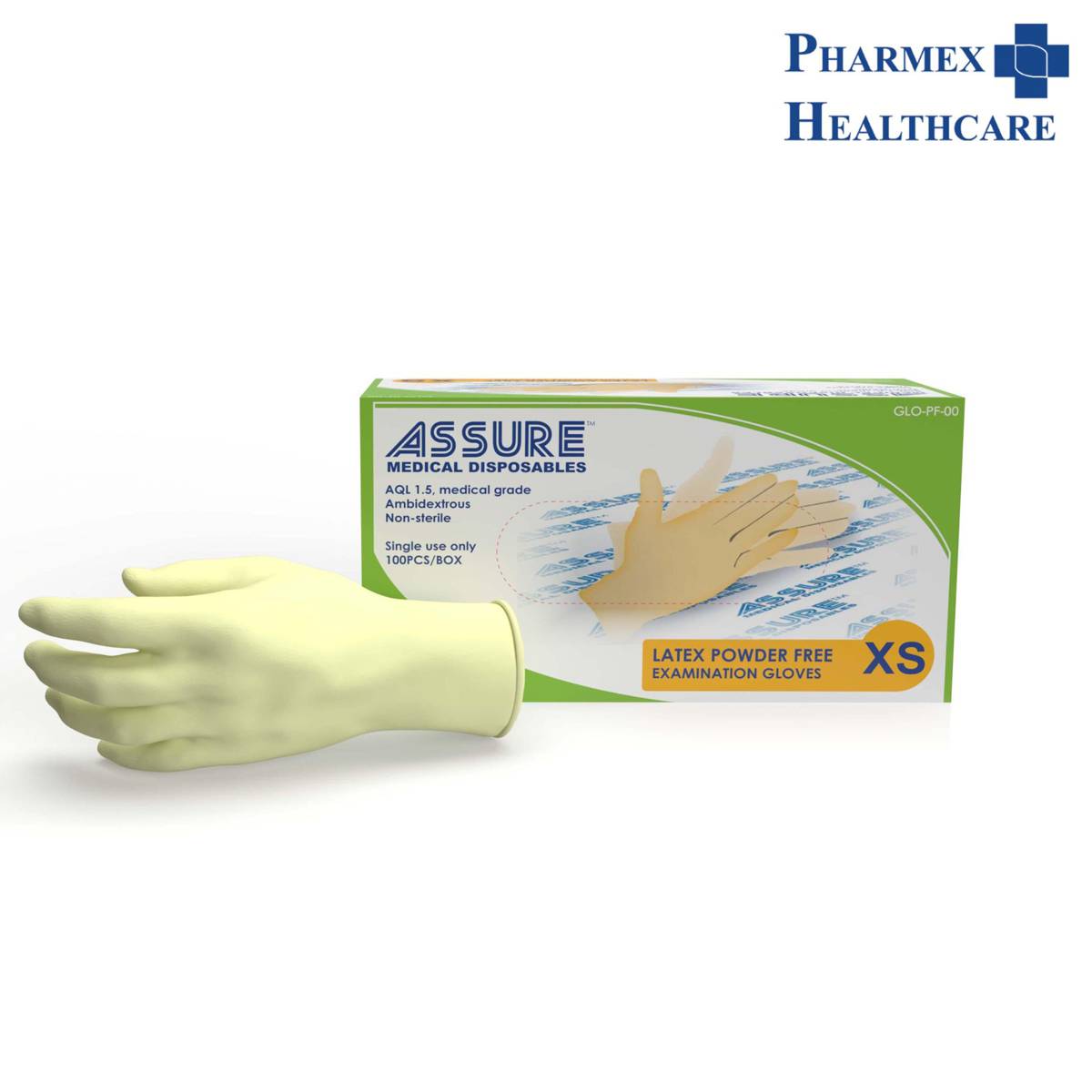 Assure Latex Examination Gloves, Powderfree, Xsmall NTUC FairPrice