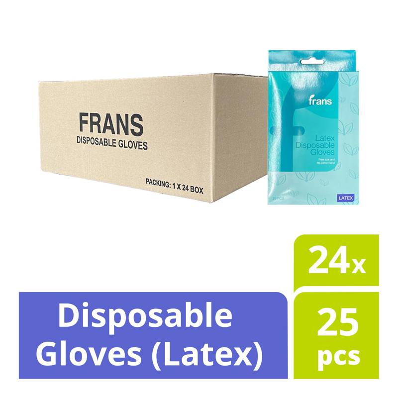 Frans Disposable Latex Gloves (1 Carton) NTUC FairPrice