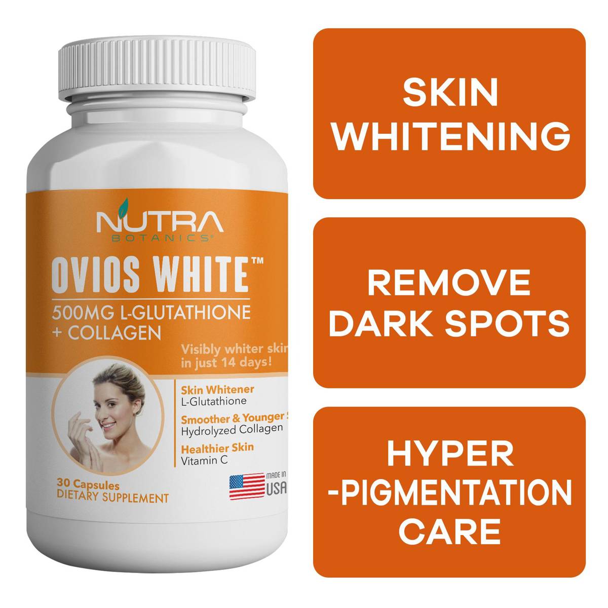 Nutra Botanics Ovios White L Glutathione Skin Whitening Pill NTUC
