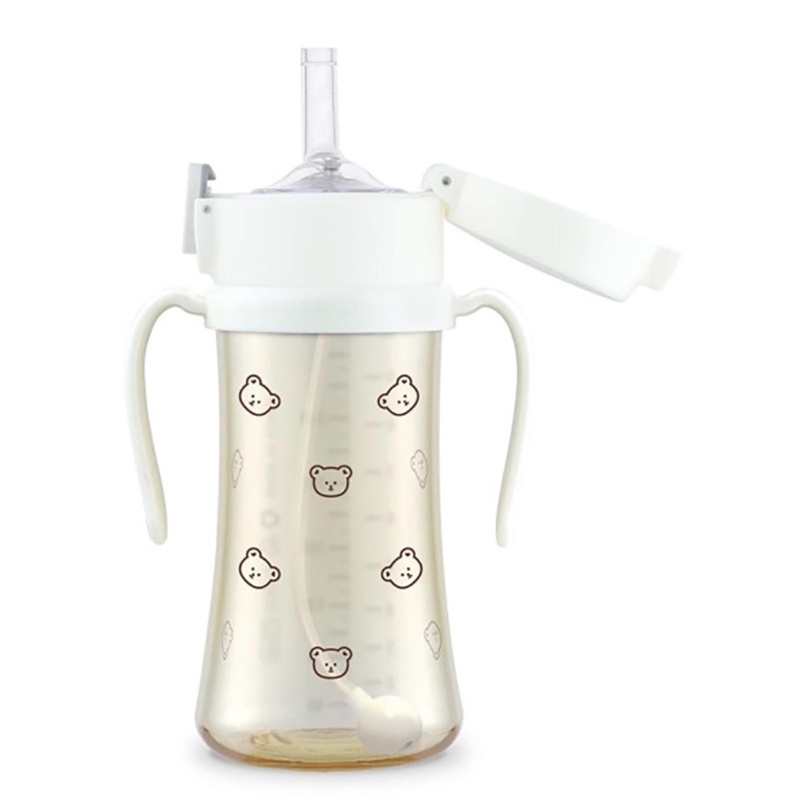 Grosmimi PPSU Dotgom Weighed Straw CUP 300ml (White) NTUC FairPrice