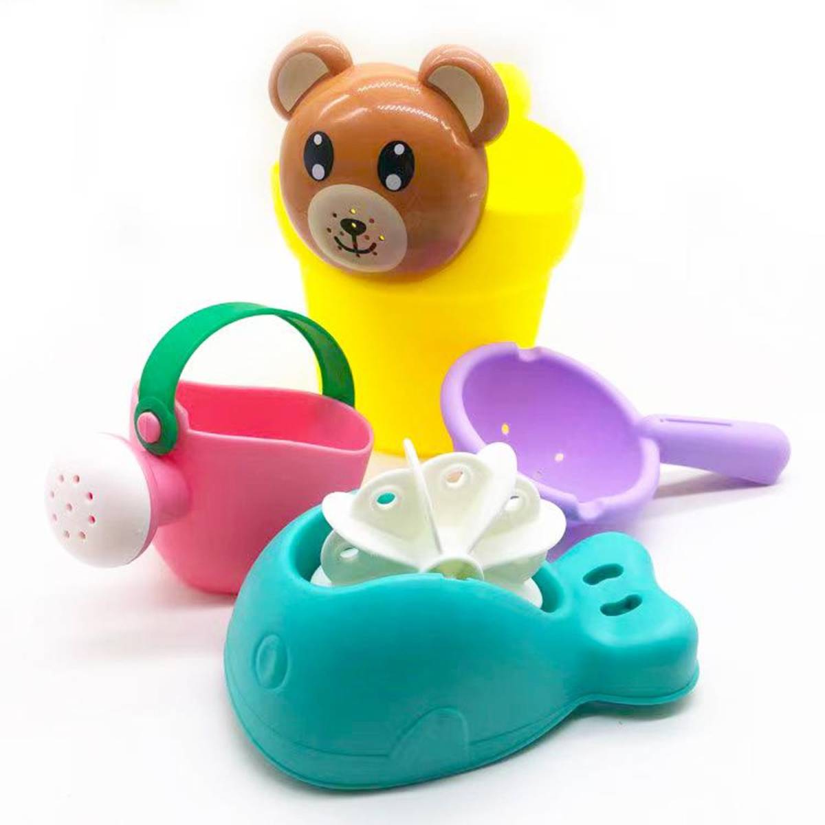 Babyspa 4pc Baby Bath Shower Scooper Playset (BEAR) NTUC FairPrice