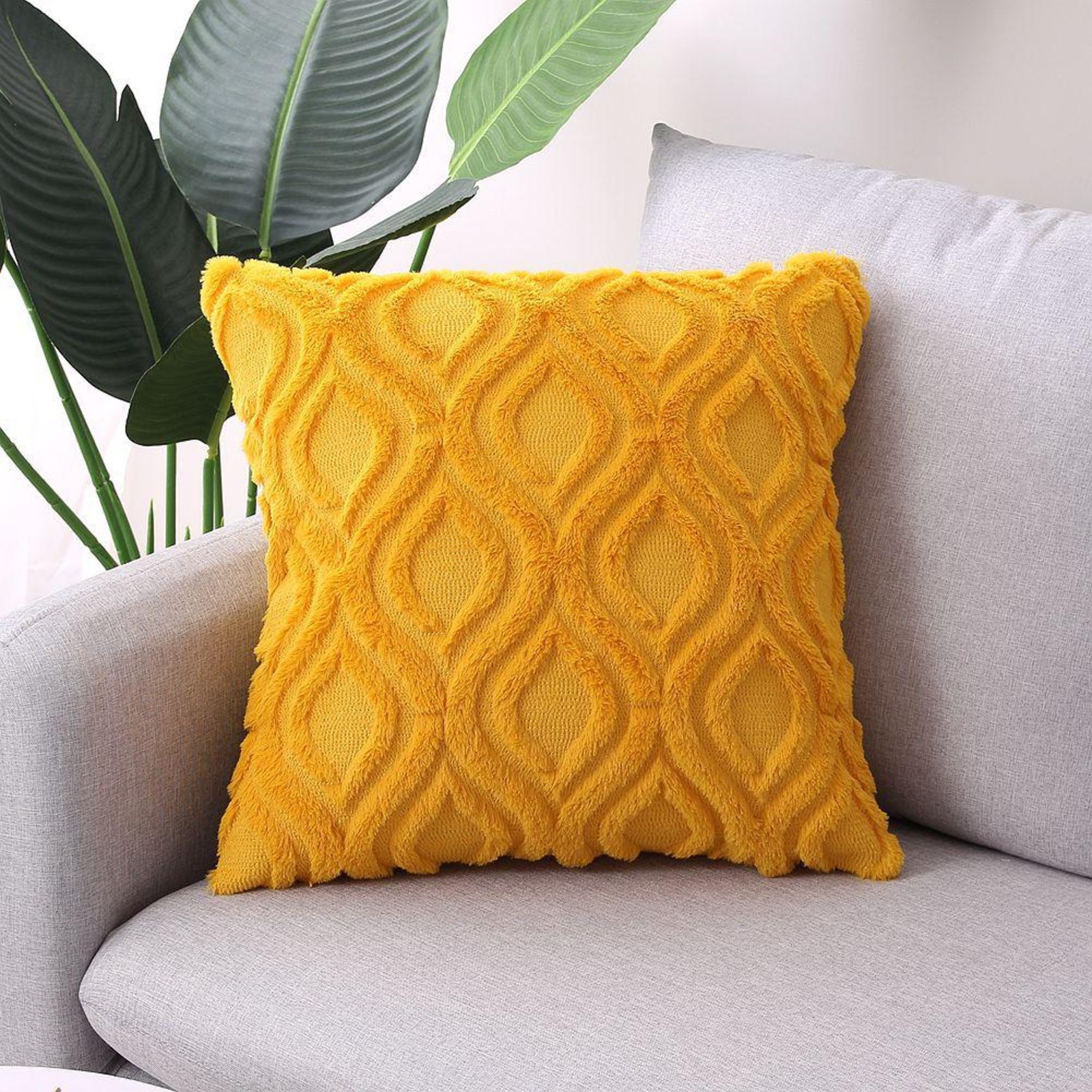 yellow throw cushions