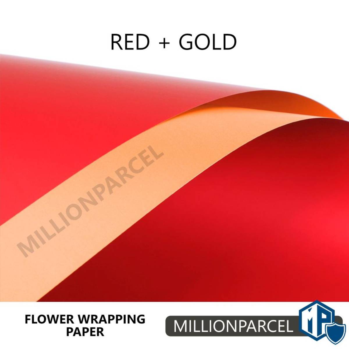 MillionParcel Flower Wrapping Paper Red / Gold NTUC FairPrice