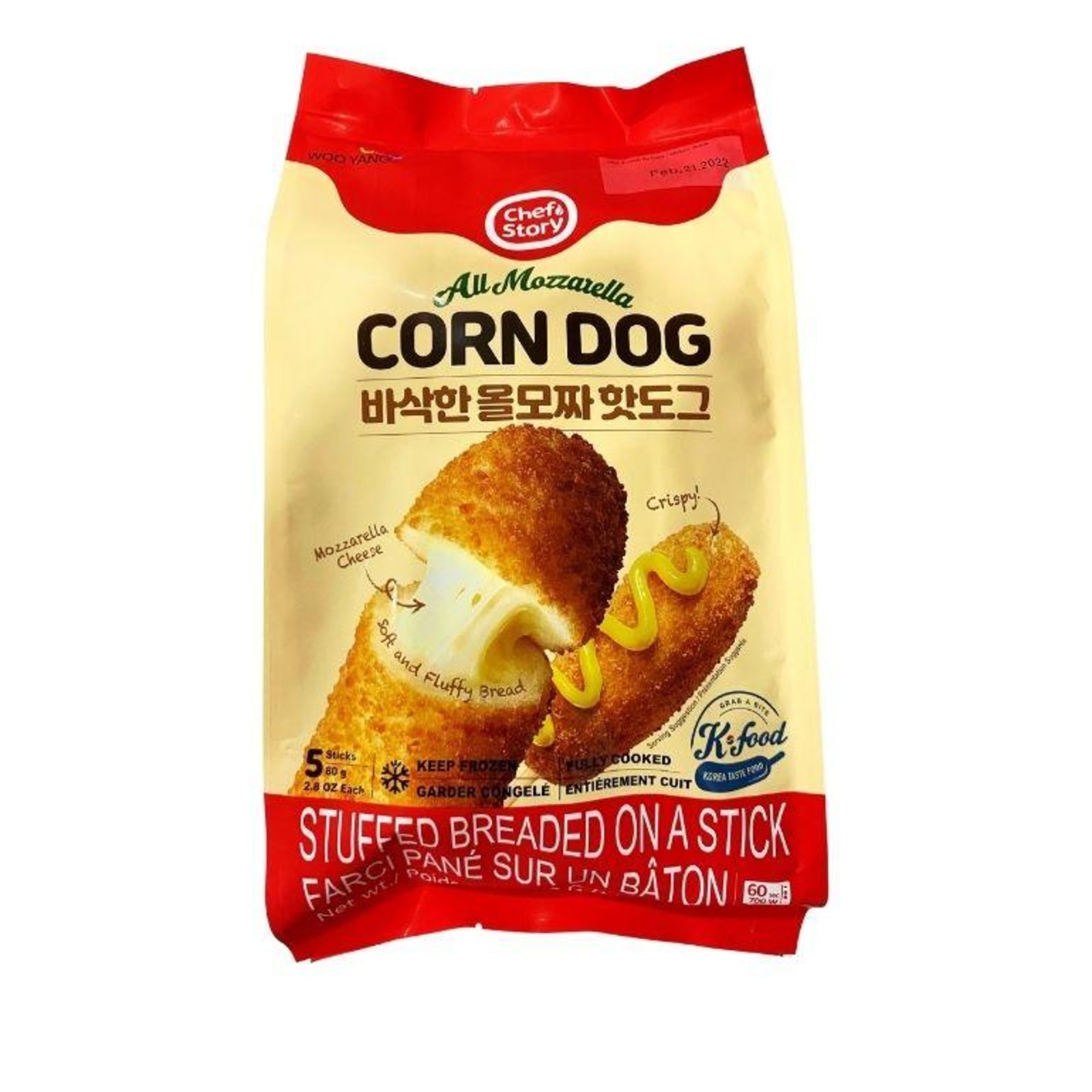 WOOYANG Korean Crispy Corndog Mozzarella Cheese NTUC FairPrice