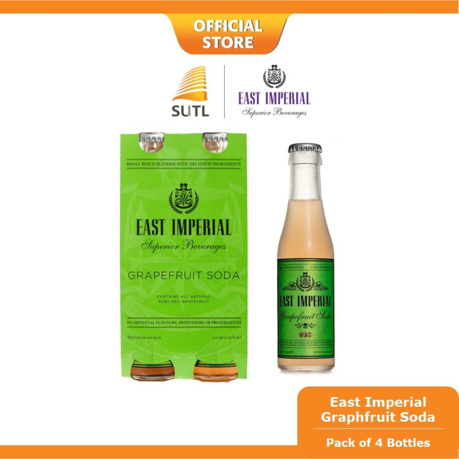 East Imperial Grapefruit Soda Pack of 4 Bottles NTUC FairPrice