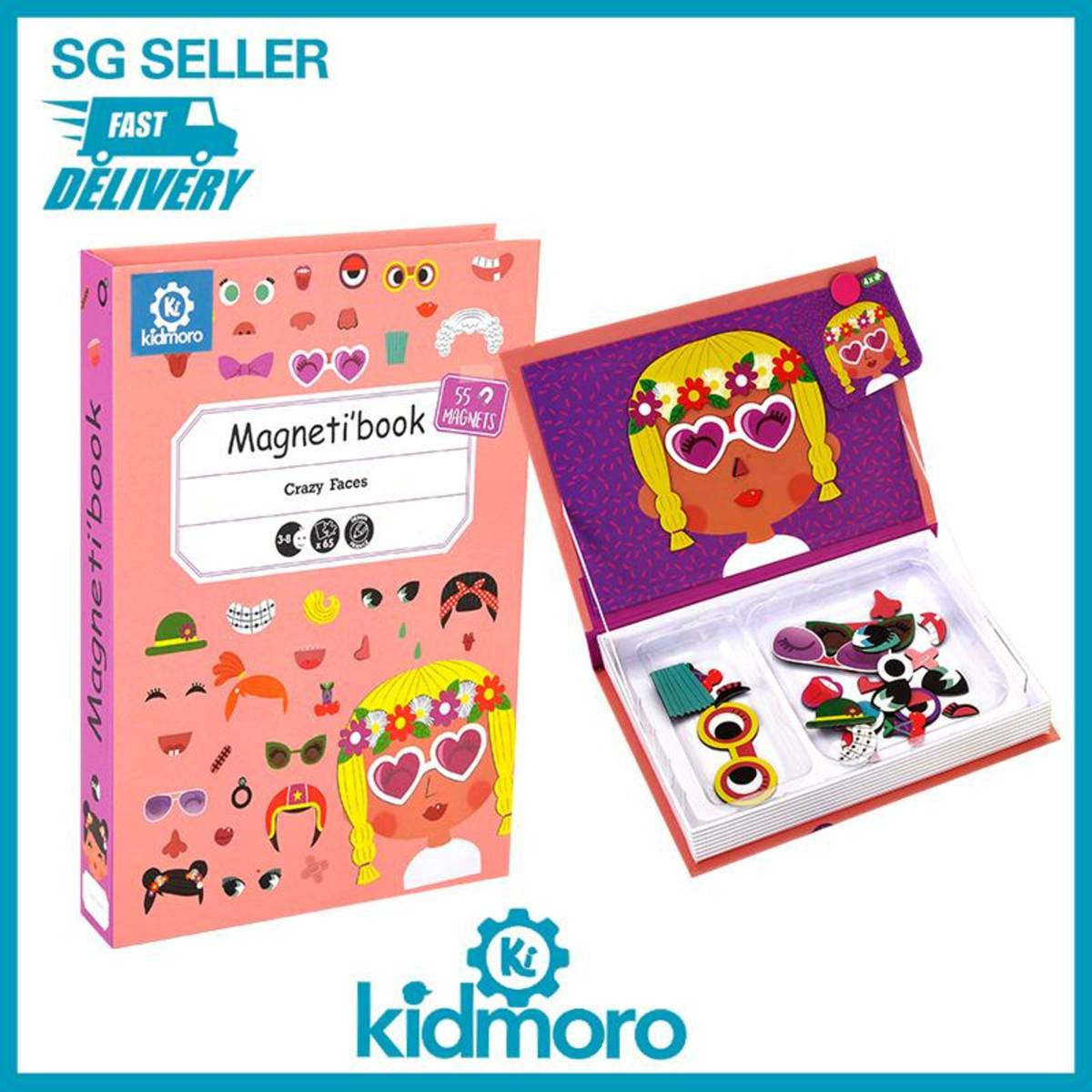 Kidmoro PlayBook Crazy Faces Theme 55 Pcs. NTUC FairPrice