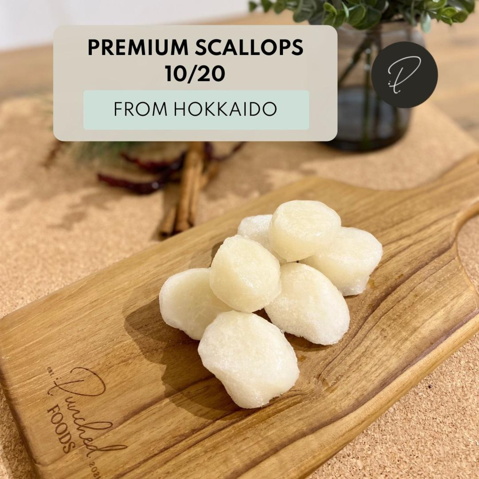 Punched Foods Frozen Hokkaido Scallops 10/20 NTUC FairPrice