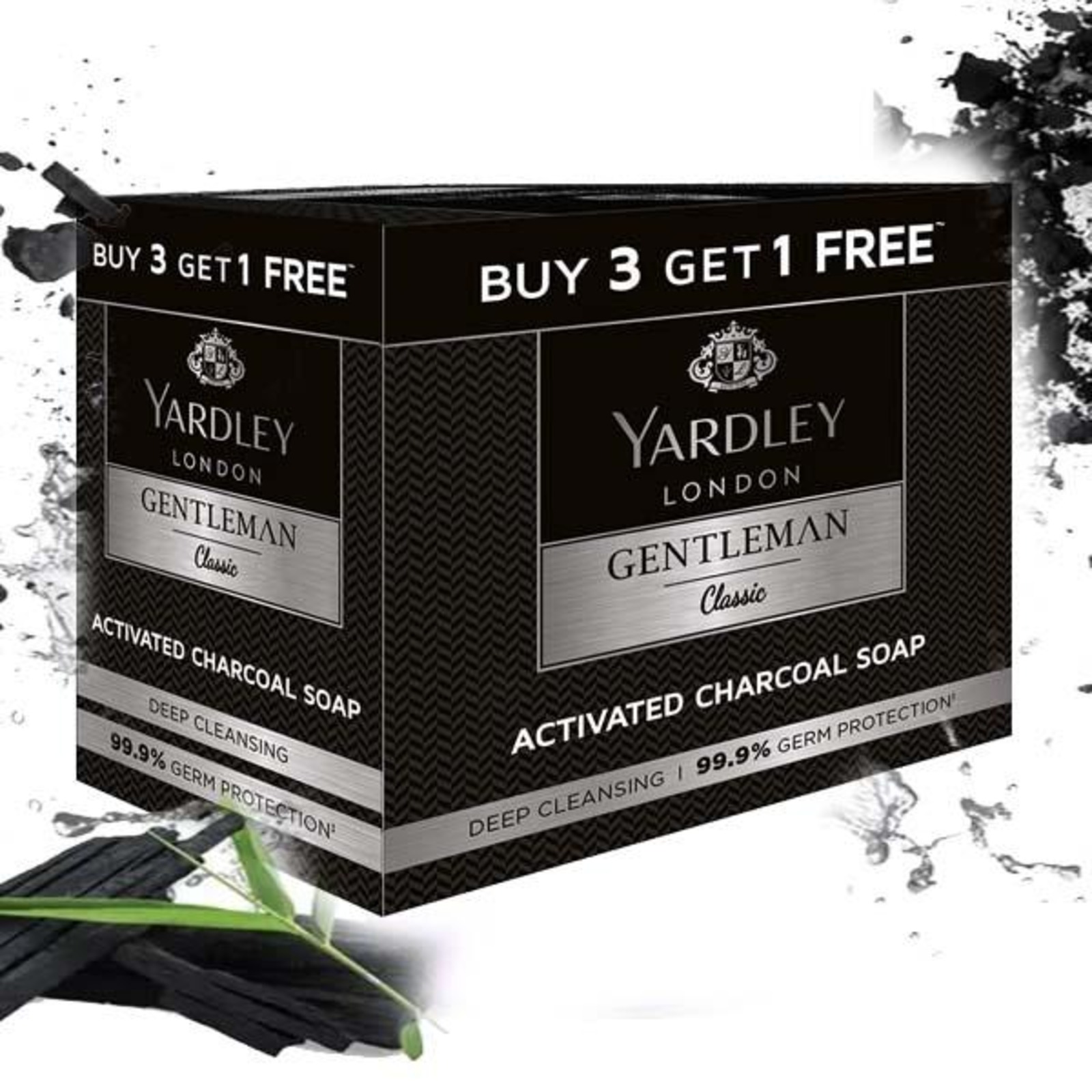 Yardley London Gentleman Classic Charcoal Bar Soap,(3+ 1 Free NTUC