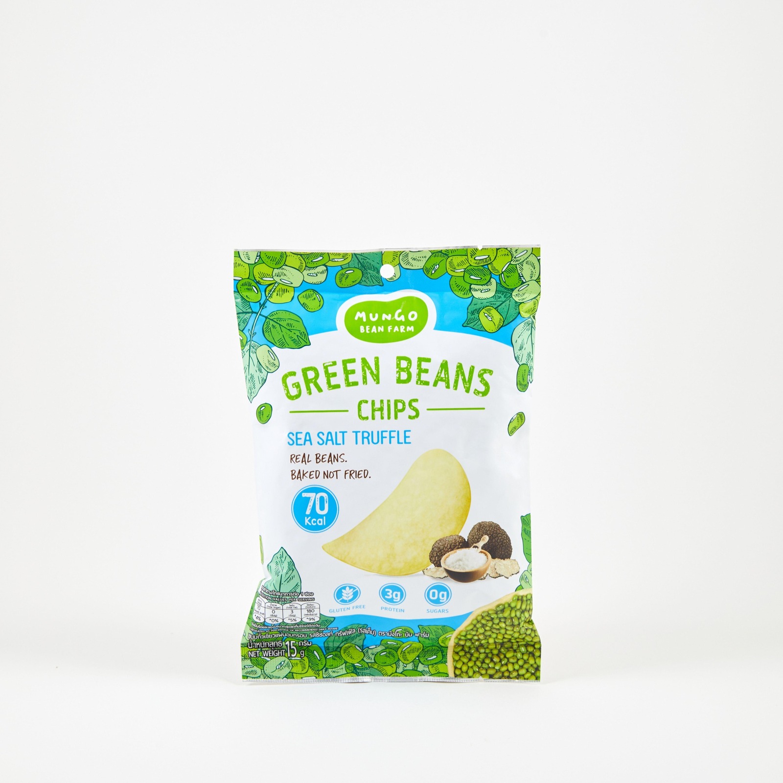 Mungo Bean Farm Green bean chips Sea salt truffle 15g NTUC FairPrice
