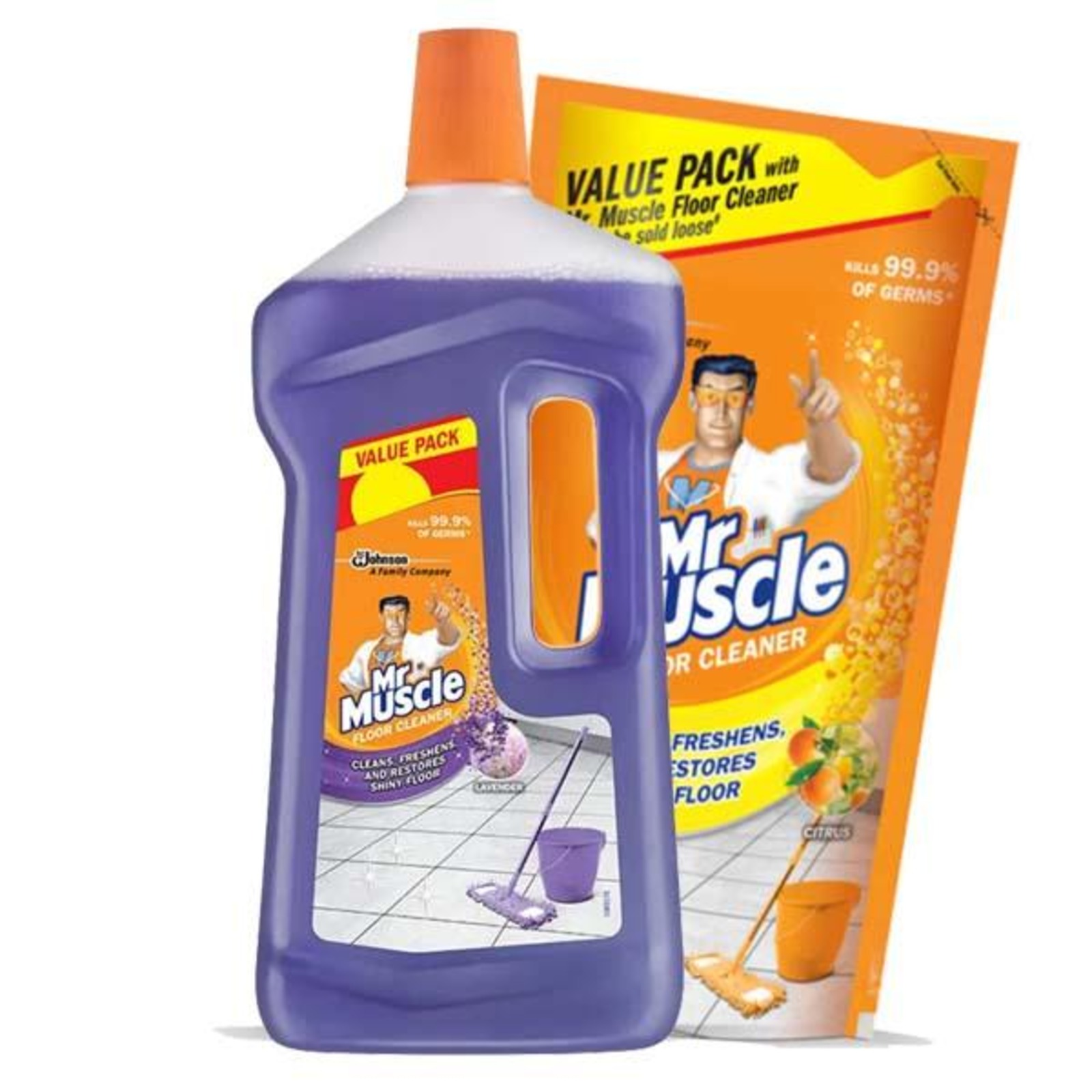 Mr Muscle Floor Cleaner, Lavender Scented, Free 550ml Citrus NTUC