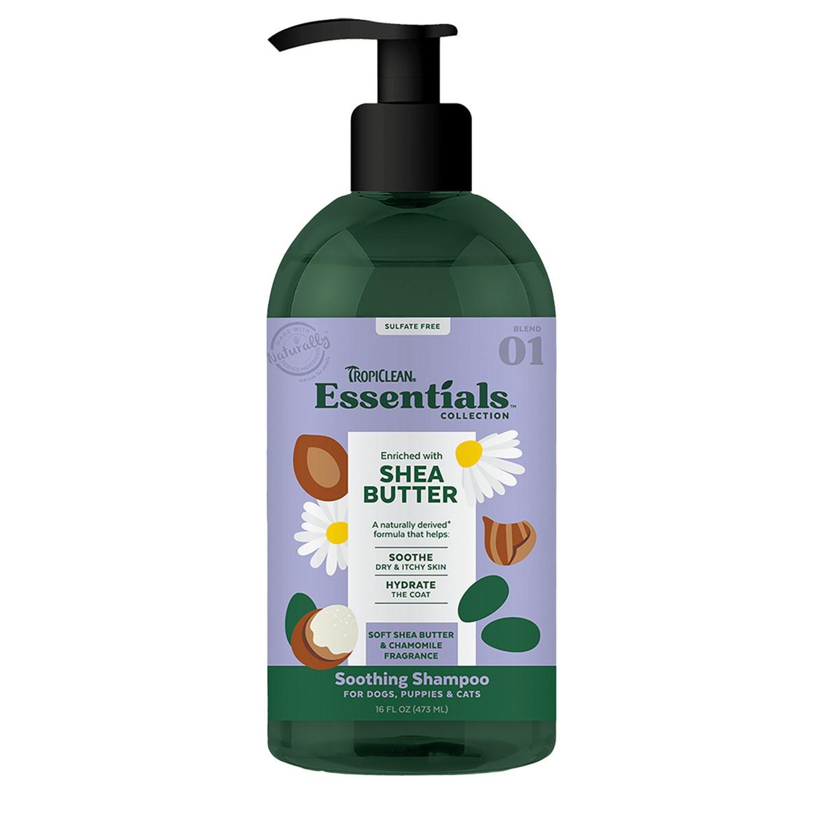 Tropiclean Essentials Shea Butter Shampoo Dogs Puppies & Cats NTUC