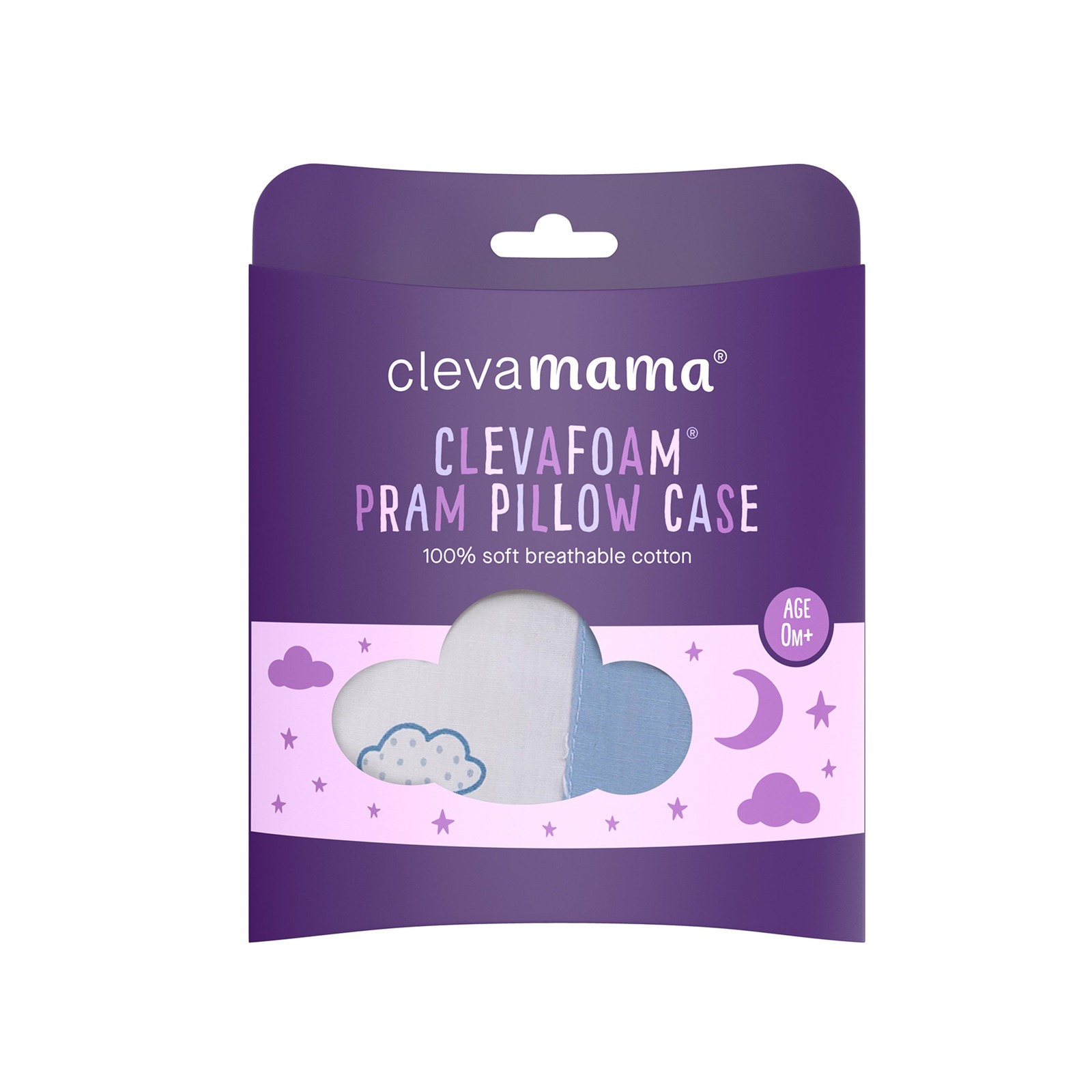 CLEVAMAMA Clevafoam Pram Pillow Case Blue NTUC FairPrice