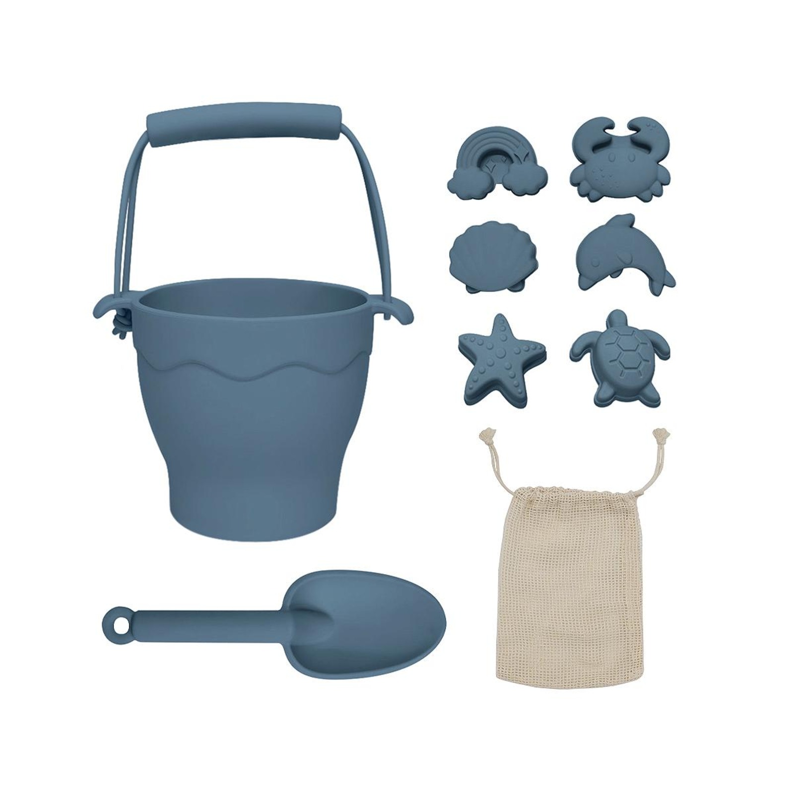 Playground Kids Silicone Bucket & Spade Set Steel Blue NTUC FairPrice