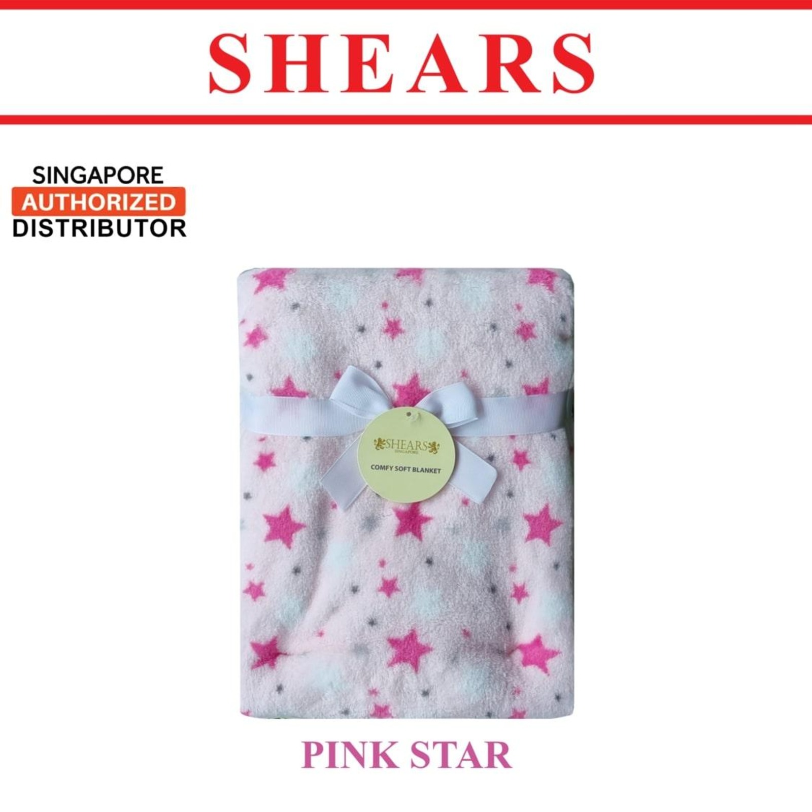 Shears Baby Blanket Toddler Comfy Soft Blanket Pink Star NTUC FairPrice