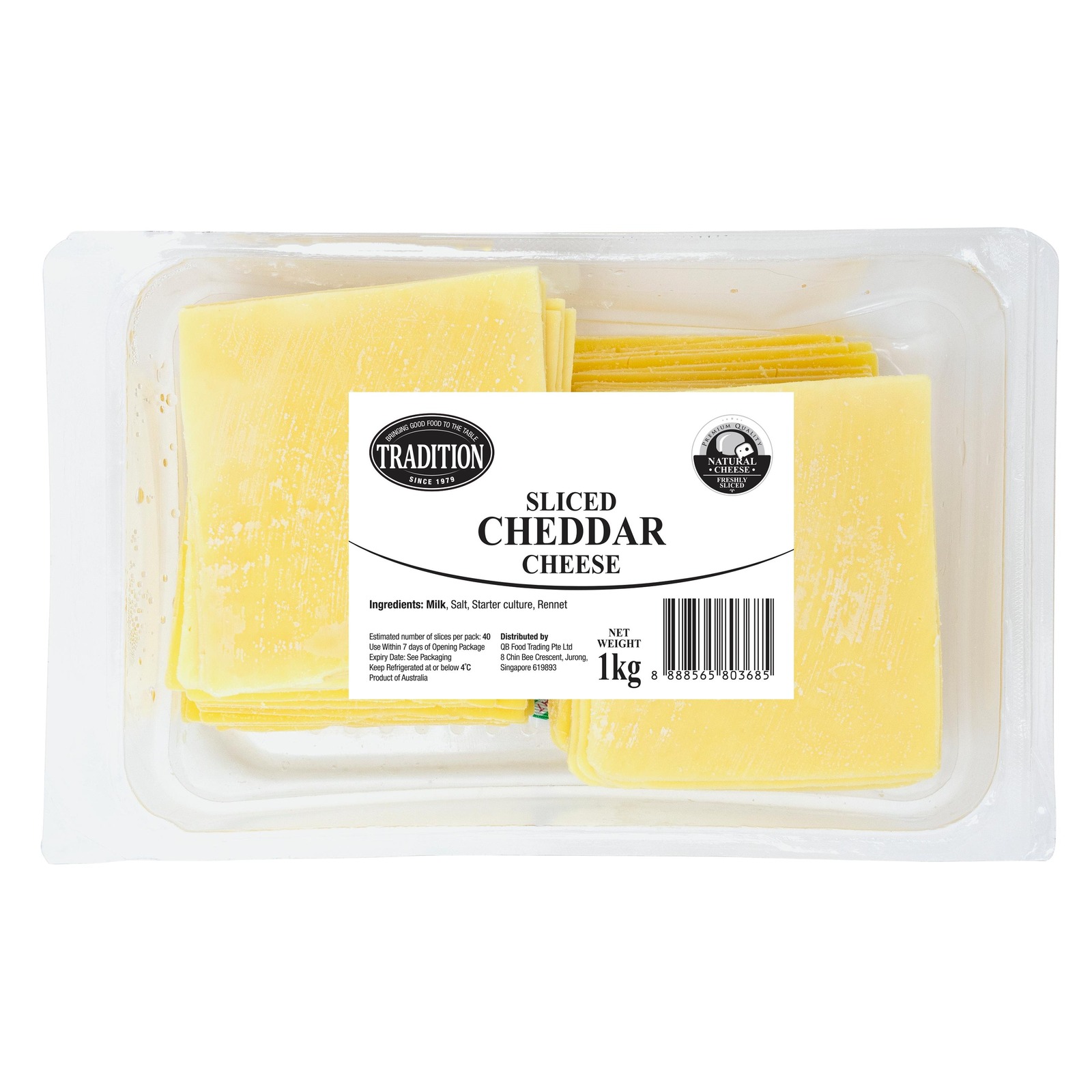 Q.B. Food Tradition Sliced Cheddar Cheese Bulk Pack NTUC FairPrice