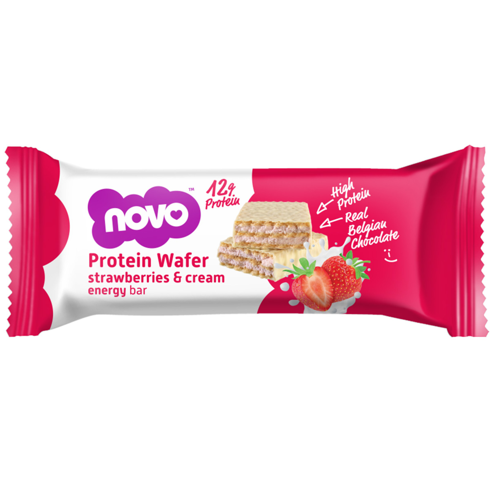 Novo Protein Wafer Energy Bar Strawberries & Cream NTUC FairPrice