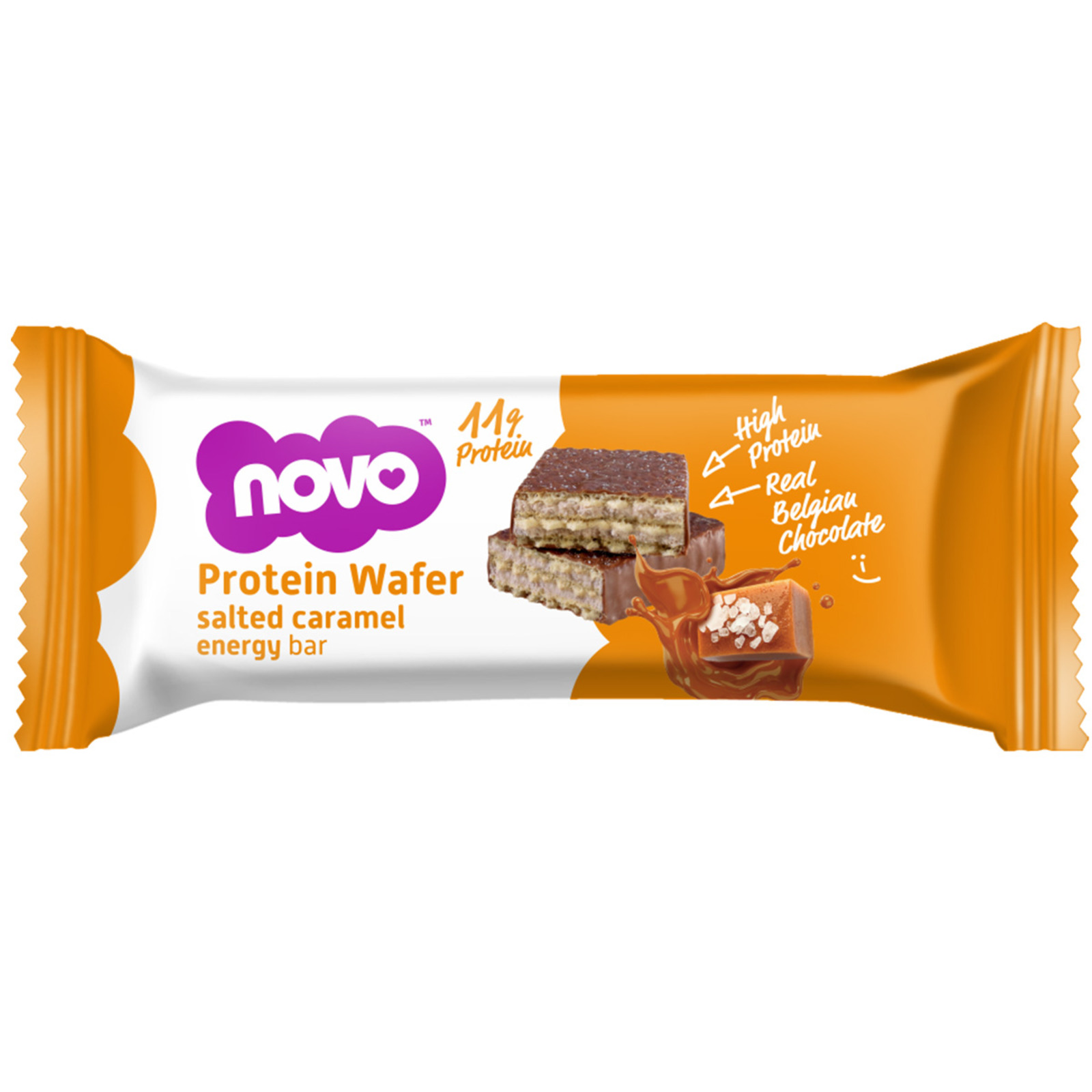 Novo Protein Wafer Energy Bar Salted Caramel NTUC FairPrice