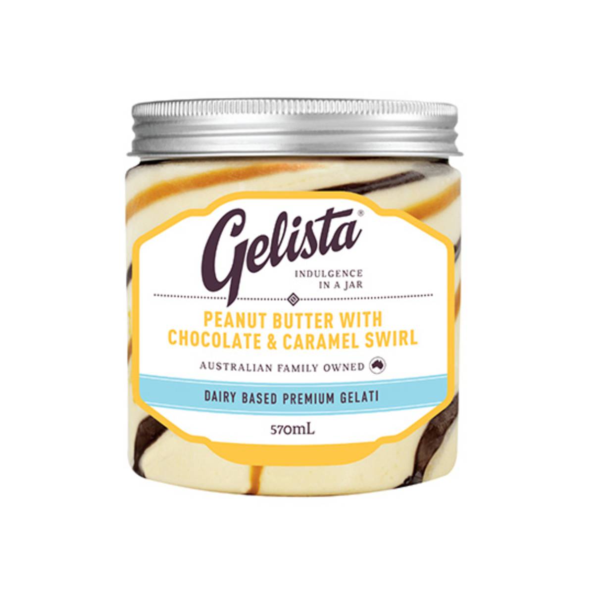 Gelista PEANUT BUTTER WITH CHOC AND CARAMEL SWIRL GELATO NTUC FairPrice