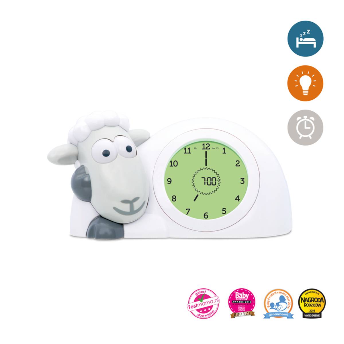 Zazu Sam the Lamb, Sleeptrainer Alarm Clock Grey NTUC FairPrice