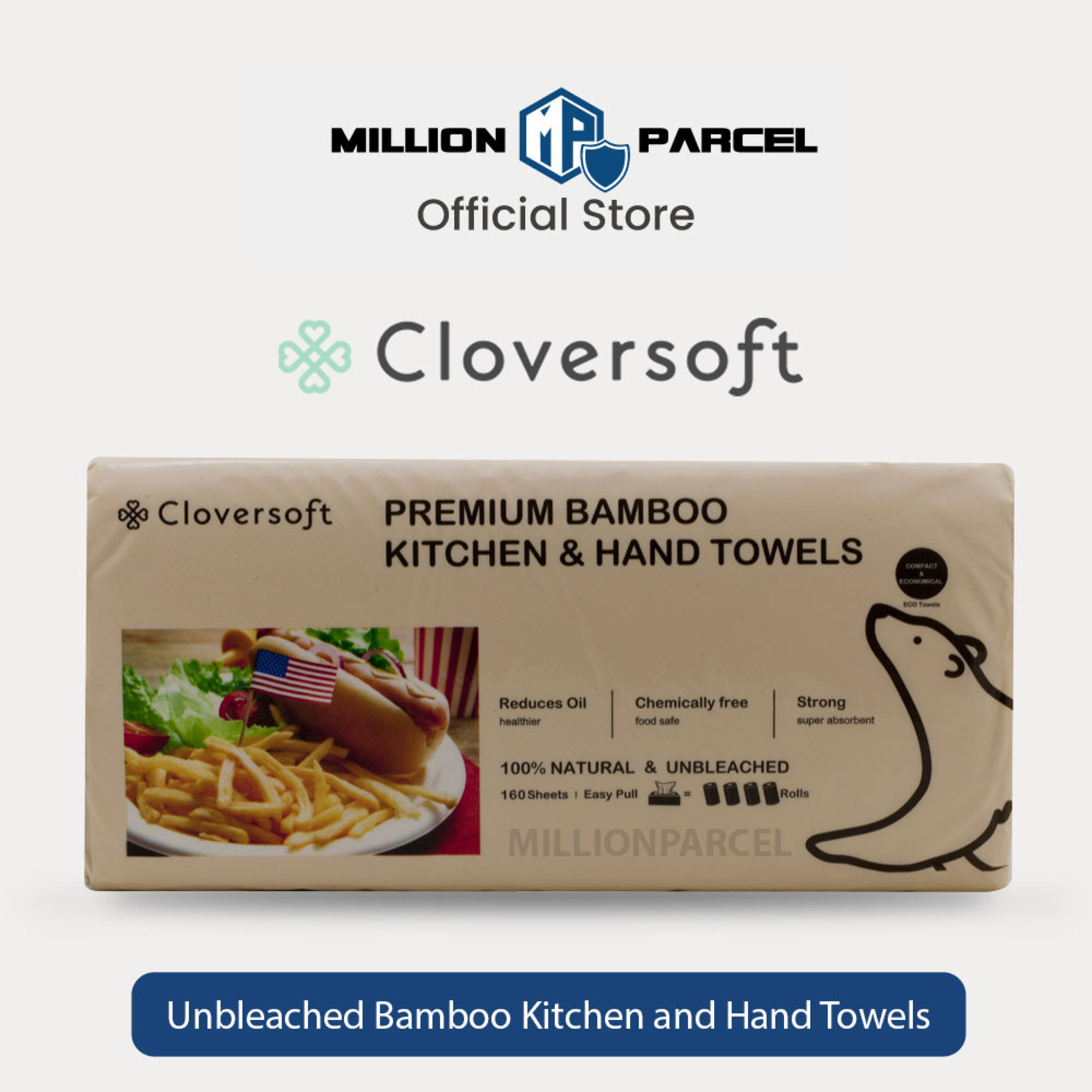 Cloversoft Unbleached Bamboo Kitchen Towel NTUC FairPrice