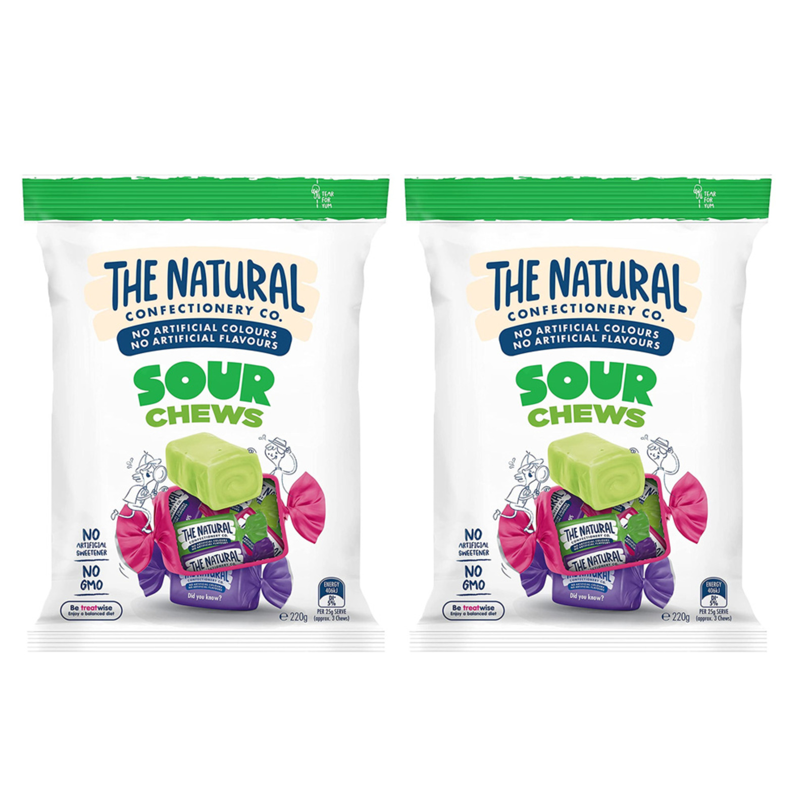 The Natural Confectionery Co Sour Chews 220g Bundle of 2 NTUC FairPrice