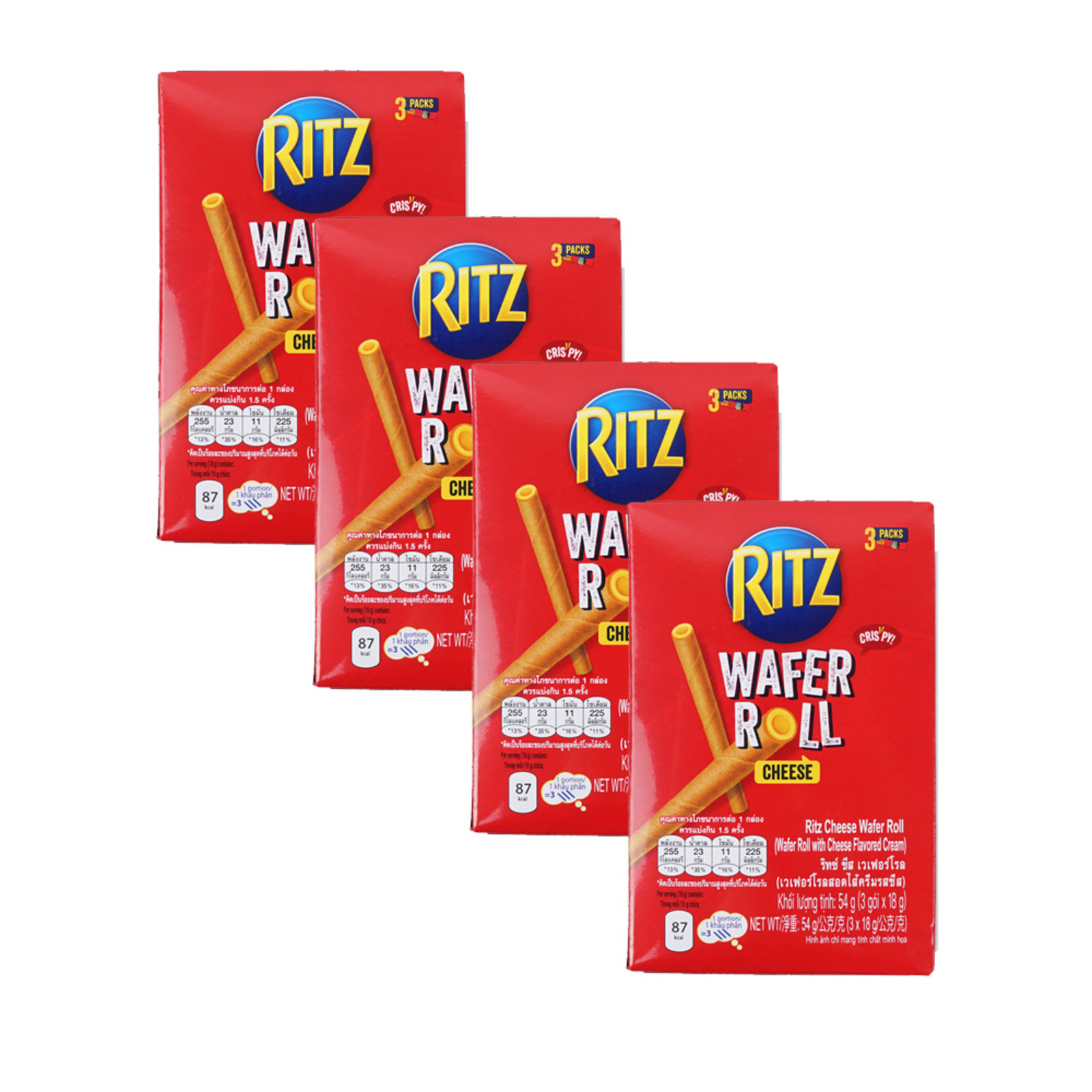 Ritz Cheese Wafer Roll 54g Bundle of 4 - By Prestigio Delight | NTUC ...