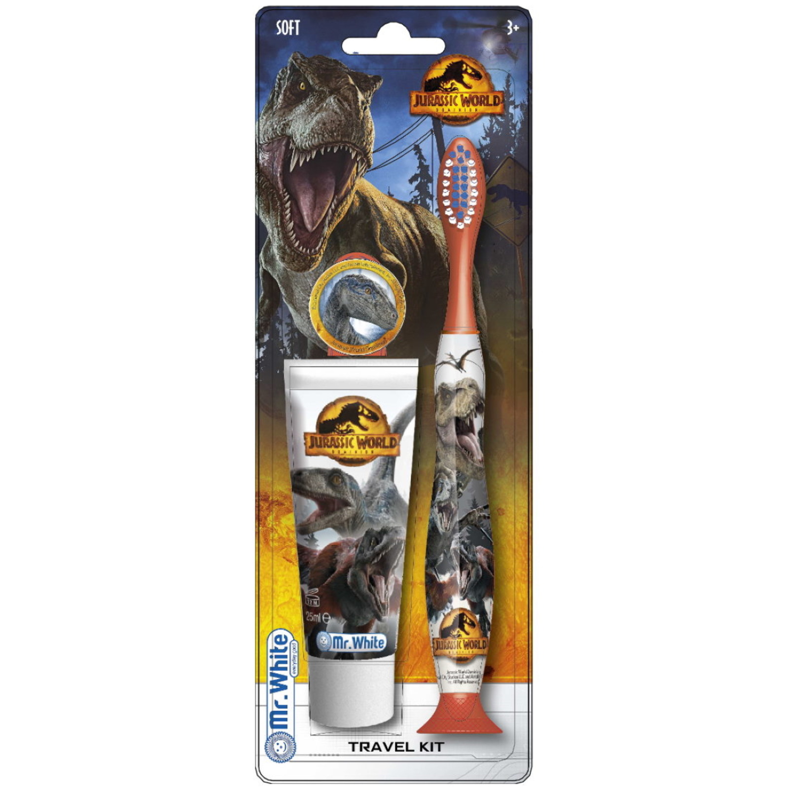 Mr White Jurassic World Travel Kit Toothbrush with Toothpaste NTUC