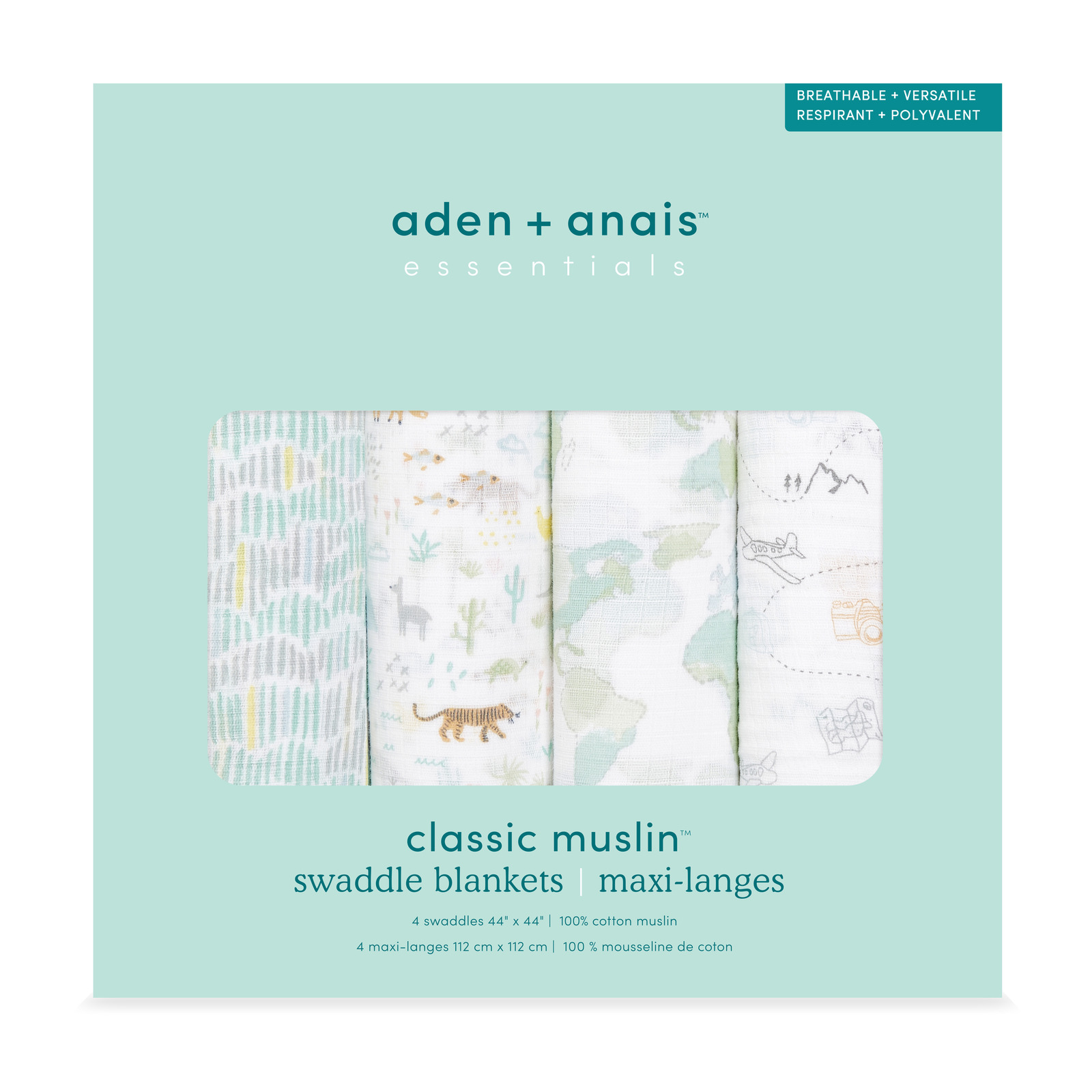 ADEN + ANAIS Essentials Muslin Swaddle Voyager NTUC FairPrice