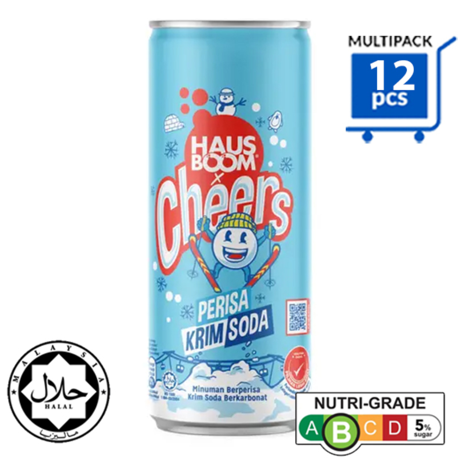 Cheers Can Drink Cream Soda Flavour & Bubbles (325ml x 12) NTUC