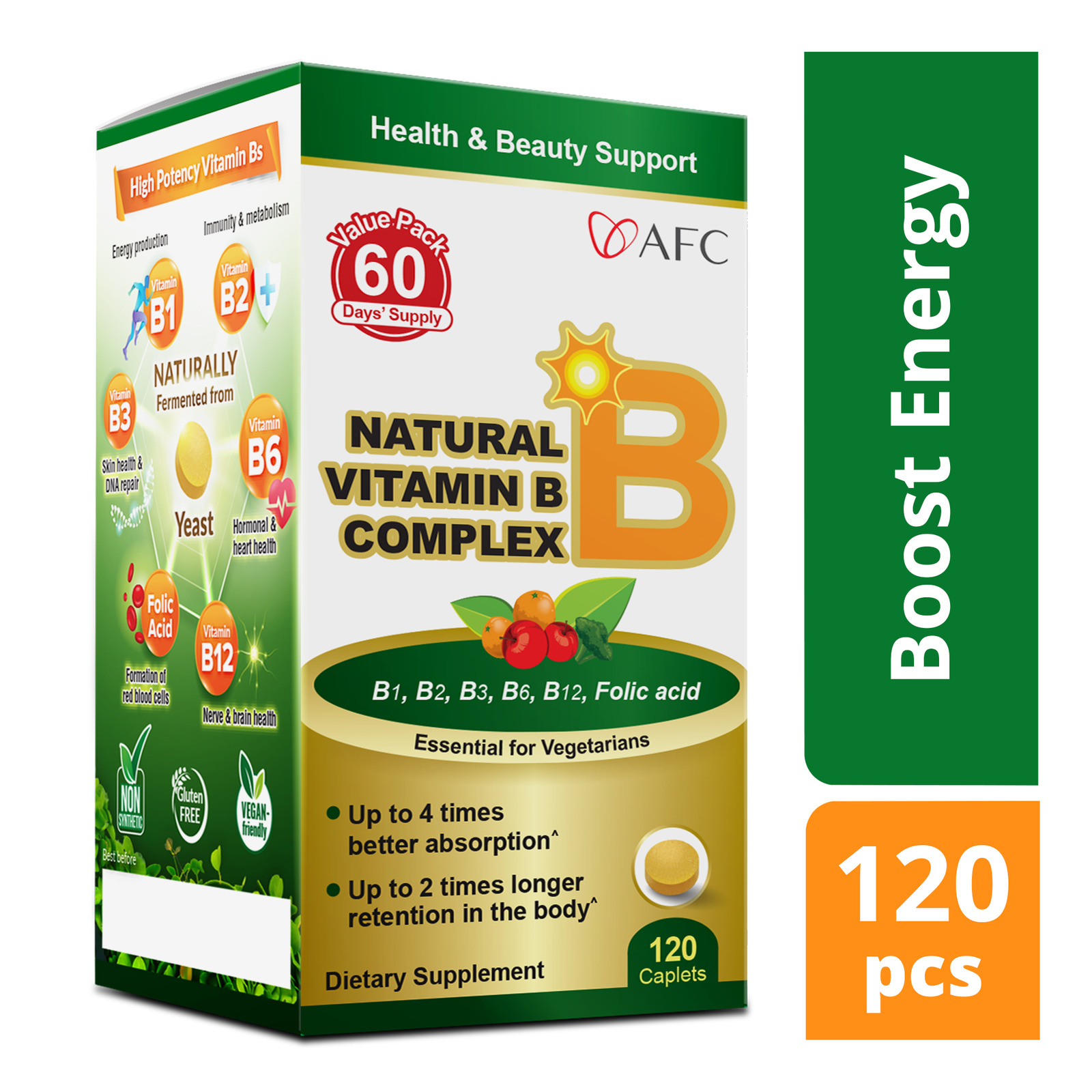 AFC Japan Natural Vitamin B Complex For energy, skin, nails NTUC
