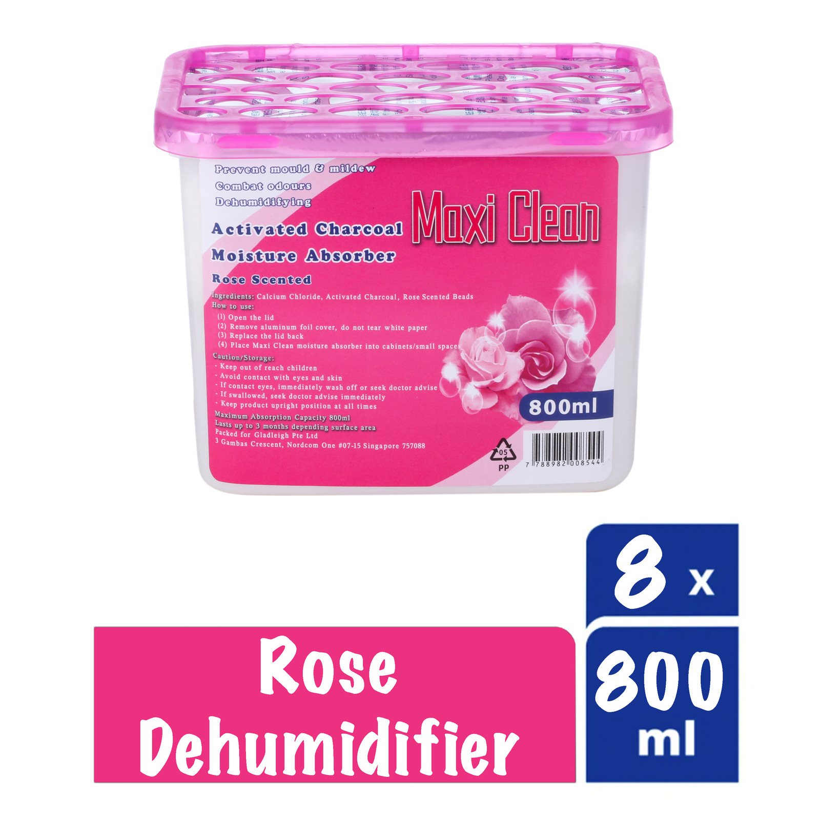 Maxi Clean Charcoal Moisture Absorber Dehumidifier Rose NTUC FairPrice