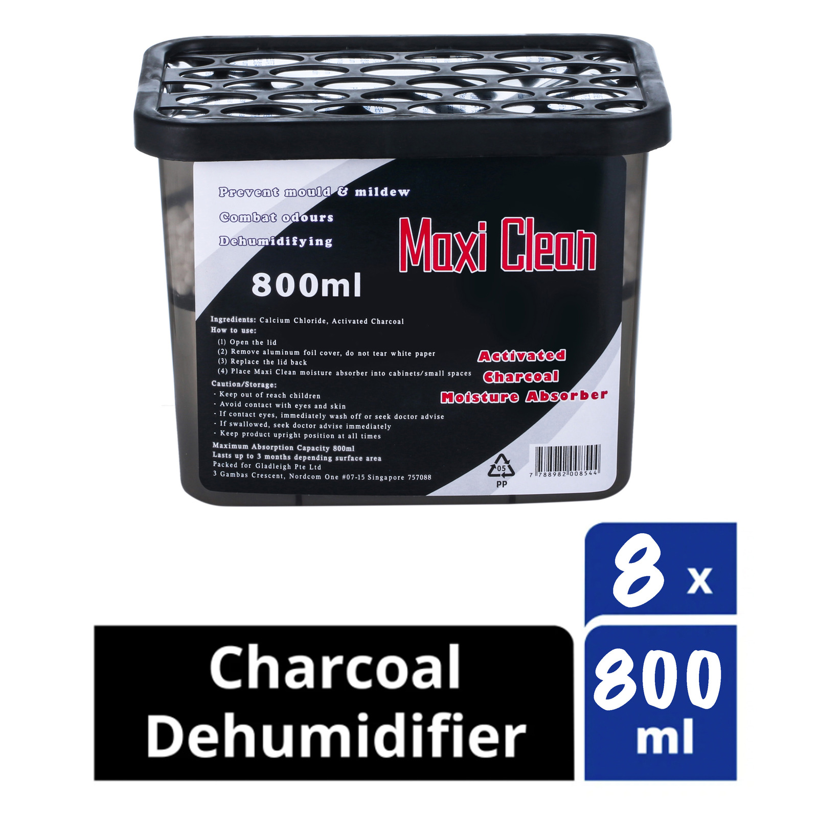 Maxi Clean Charcoal Moisture Absorber Dehumidifier Unscente NTUC