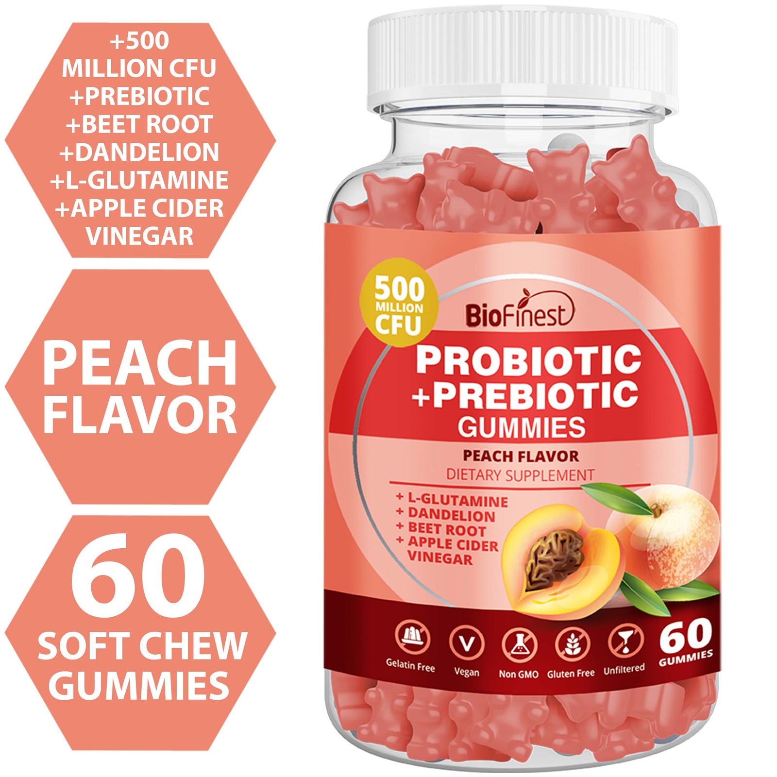 Biofinest Probiotic Prebiotic Gummy Digestion Detox Supplemen NTUC